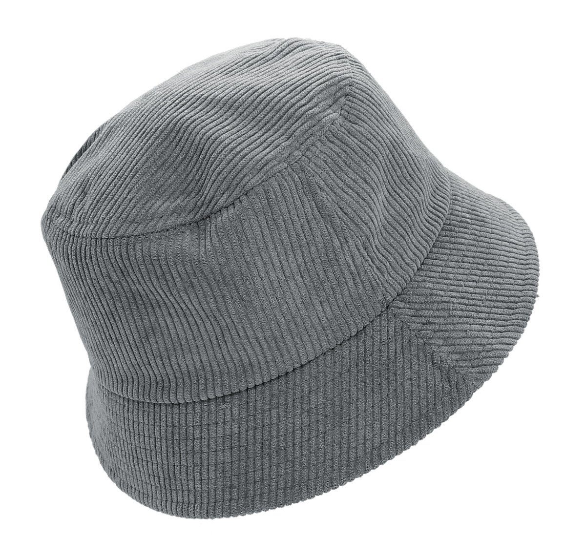 Bucket Fischerhut Hat, dy_mode Cord Herren BM216-Grau Hat Fischerhut Mütze Anglerhut Damen Unisex Bucket Unifarbe