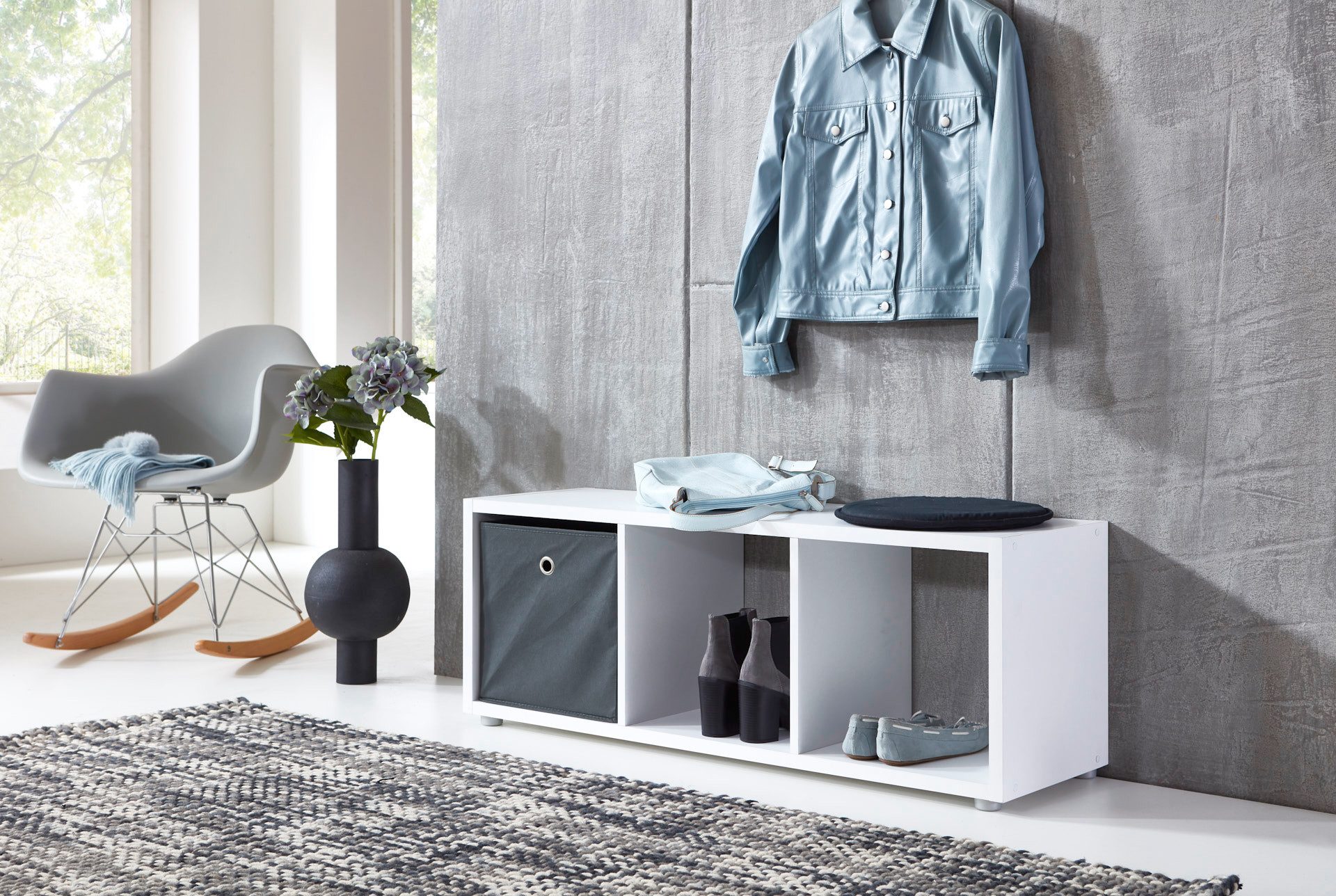 BMG Möbel Sitzbank NIZZA (Garderobenbank mit 3 Fächern), Made in Germany günstig online kaufen