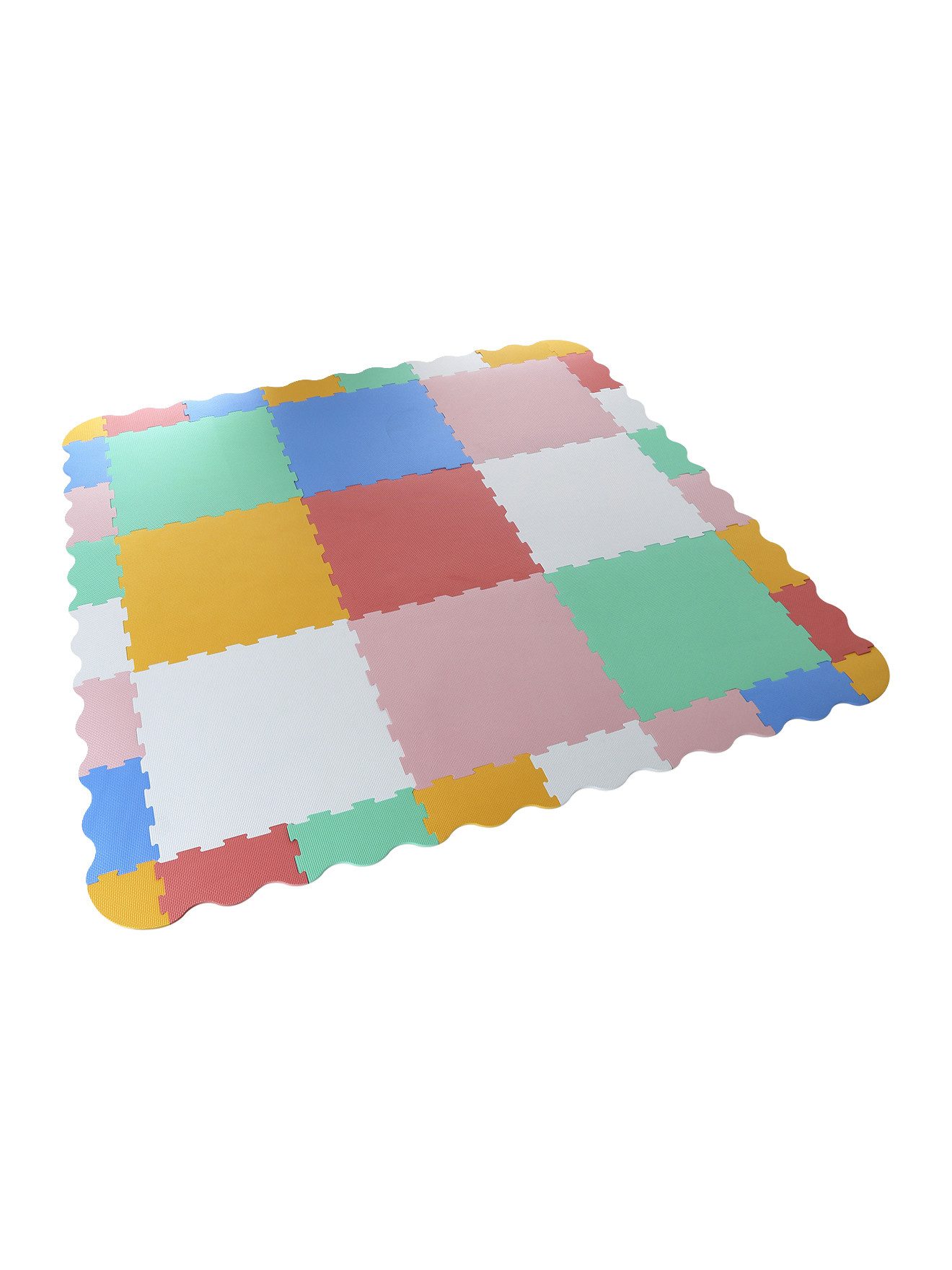 Krabbeldecke Baby Puzzle-Spielmatte, 9 Teile mit gewelltem Rand, vertbaudet