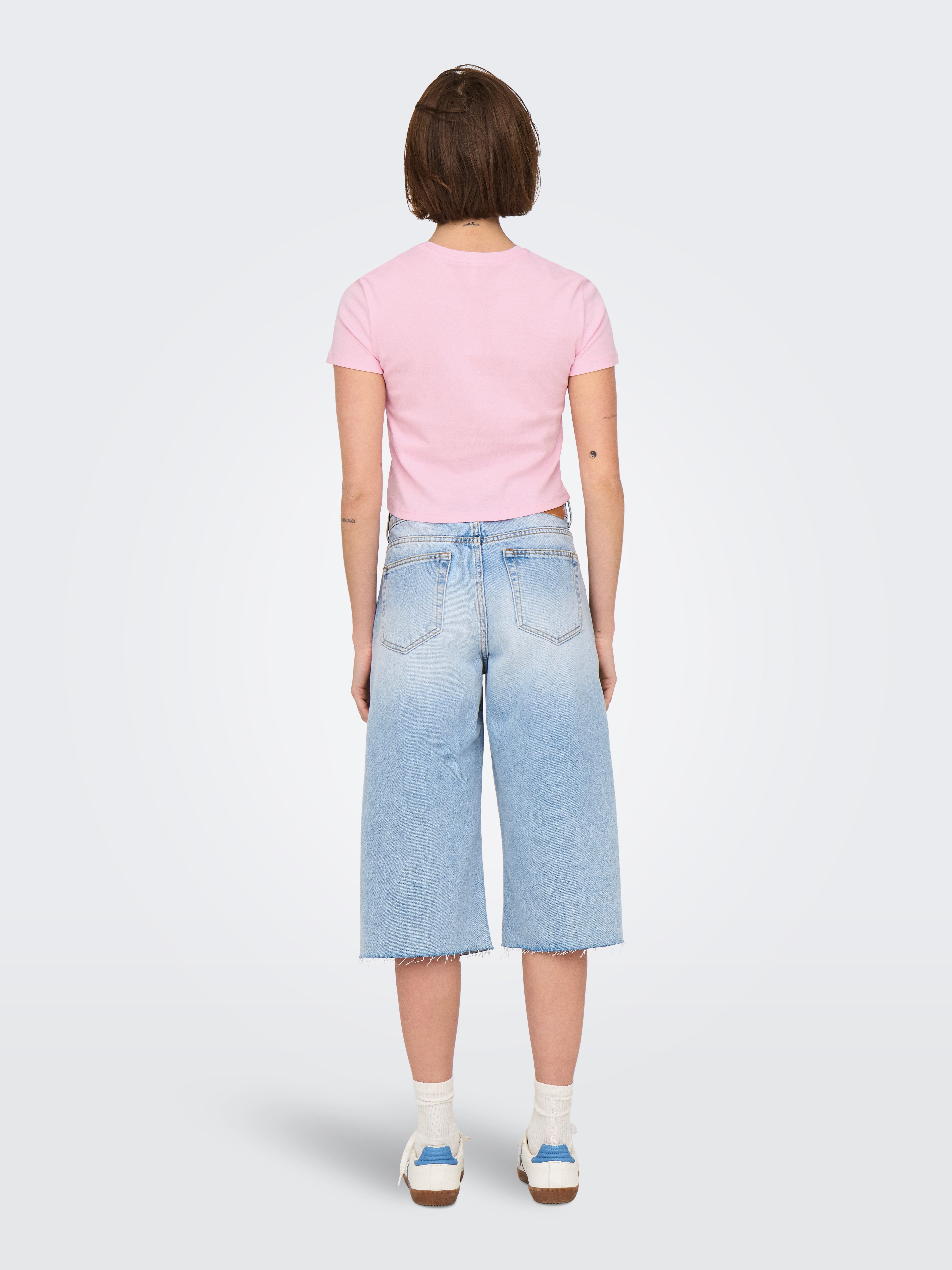 ONLY Kurzarmshirt ONLKIRA S/S BLING O-NECK SHORT TOP JRS