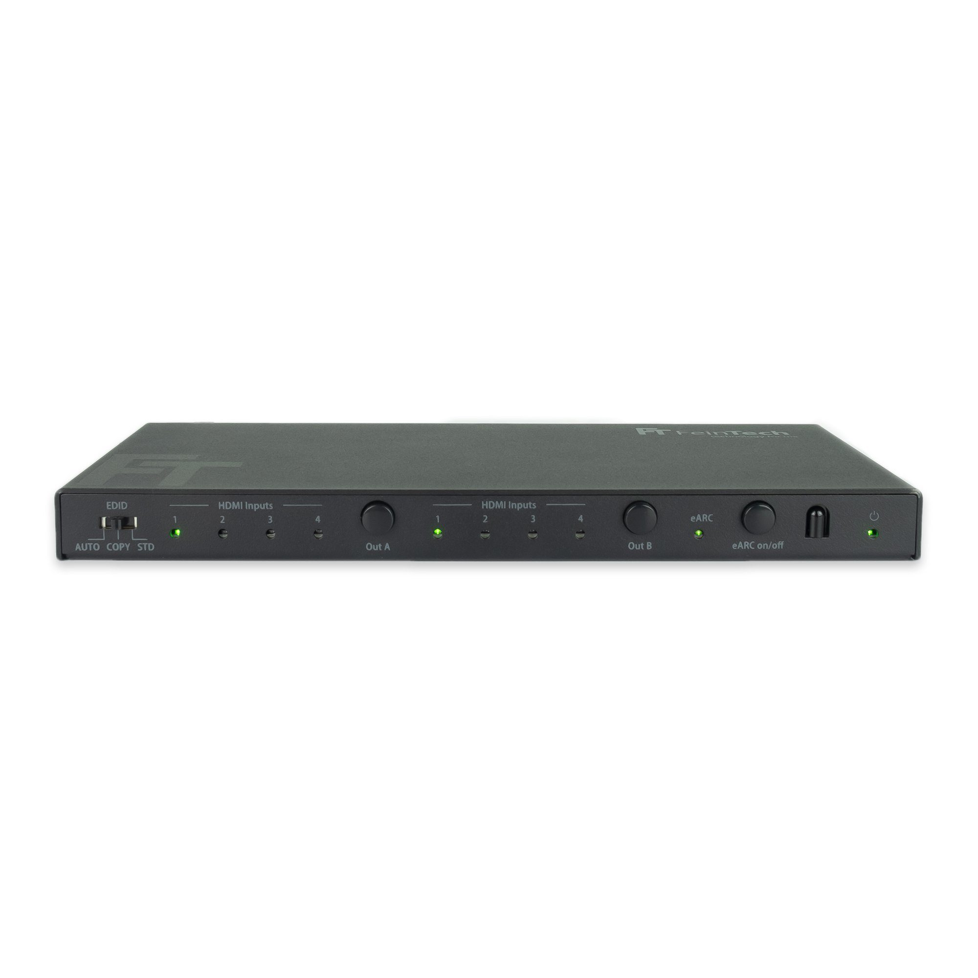 FeinTech Audio / Video Matrix-Switch VAX04201 HDMI eARC Matrix Switch 3 In 2 Out + 1 eARC-Soundbar, unterstützt 4K 60Hz, Dolby Atmos, Dolby Vision, HDR10+