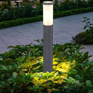 etc-shop LED Außen-Stehlampe, Leuchtmittel inklusive, Warmweiß, Garten Steh Leuchte ANTHRAZIT Wege Beleuchtung