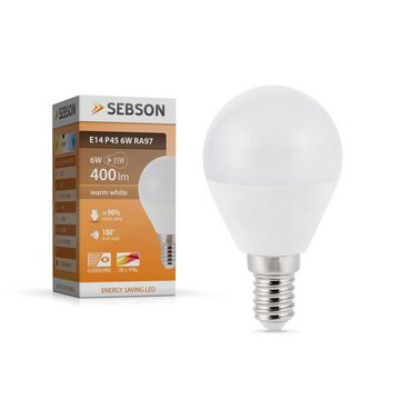 SEBSON LED-Leuchtmittel LED Lampe E14 Tropfen 6W warmweiß 3000k 230V Leuchtmittel - 10er Pack