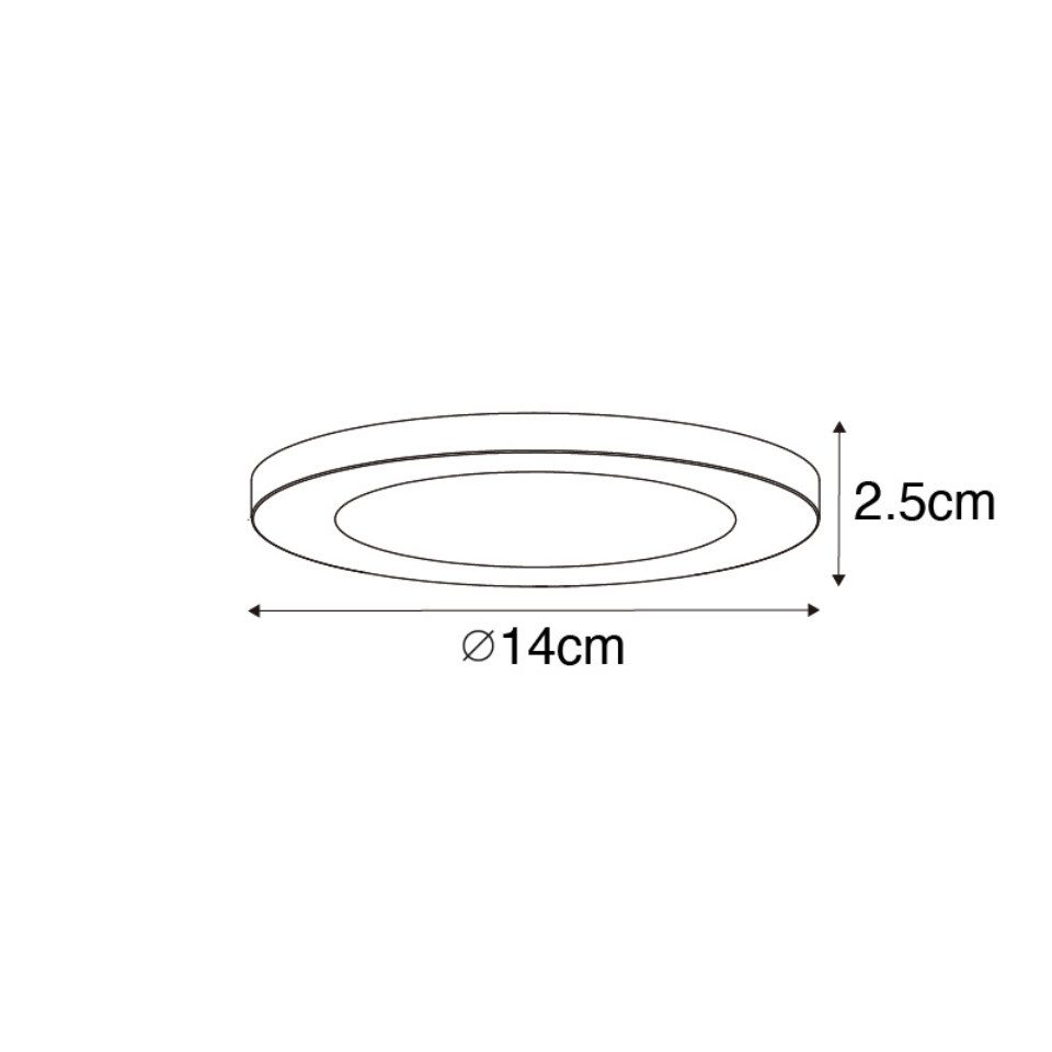 Qazqa LED Einbaustrahler 105156, Dimmbar, LED fest integriert, Extra-Warmweiß