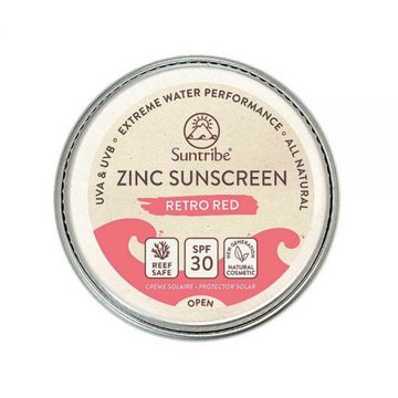 Suntribe Sonnenschutzcreme BIO Mineralisch Zinksonnencreme Gesicht & Sport LSF 30 Farbe Getönt, 1 Aluminiumdose 15 g, 100% Natur