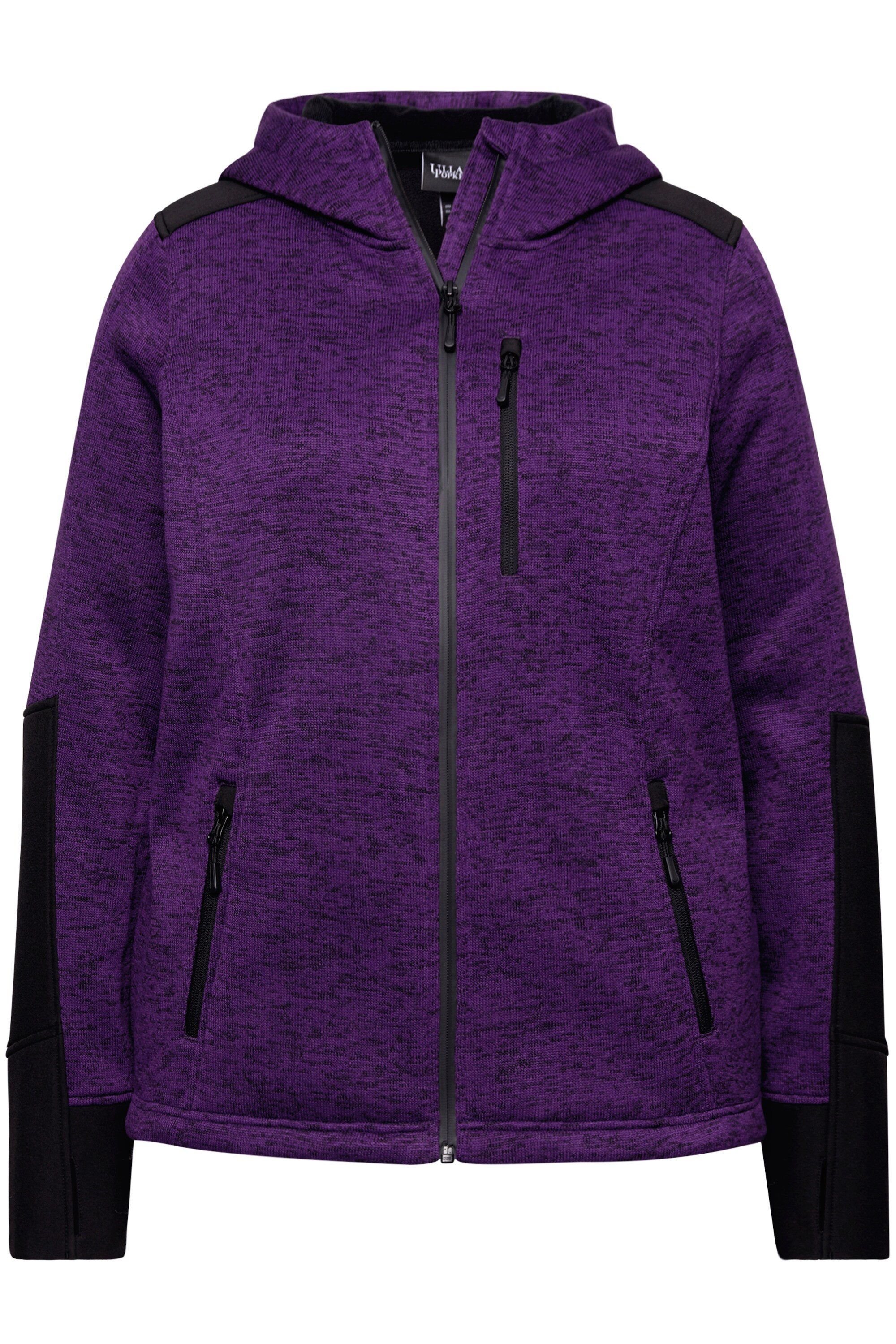 Ulla Popken Sweatjacke Fleecejacke Reflektordruck Kapuze günstig online kaufen