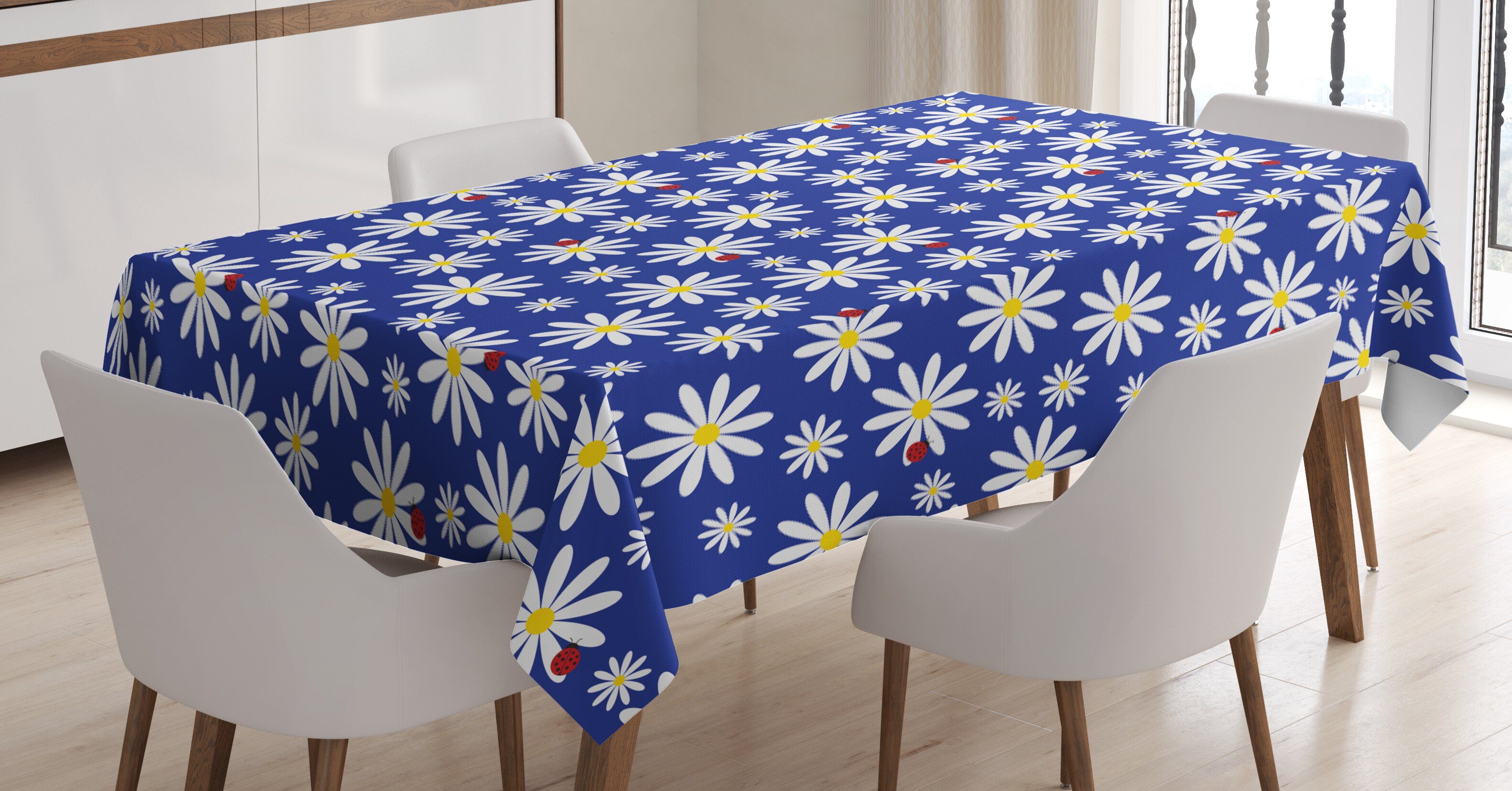 Abakuhaus Tischdecke Farbfest Waschbar Für den Außen Bereich geeignet Klare Farben, Marienkäfer Gänseblümchen Frühlings-Bugs | Tischdecken
