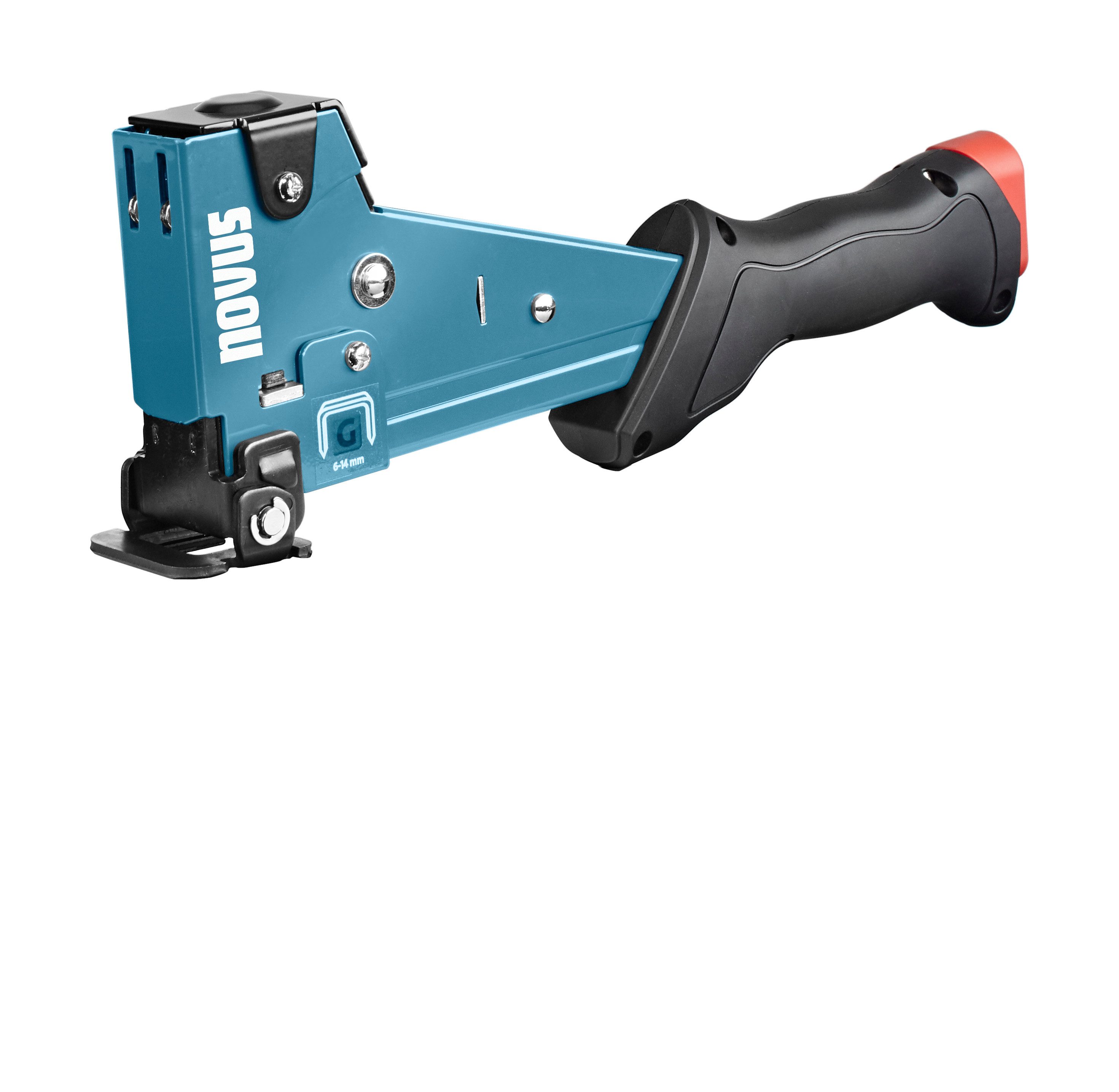 Novus Tools Hammertacker, (J-055, für 614 mm Flachdrahtklammern Typ G), Mit Prallplatte Für Oberflächenschutz, 030-0454