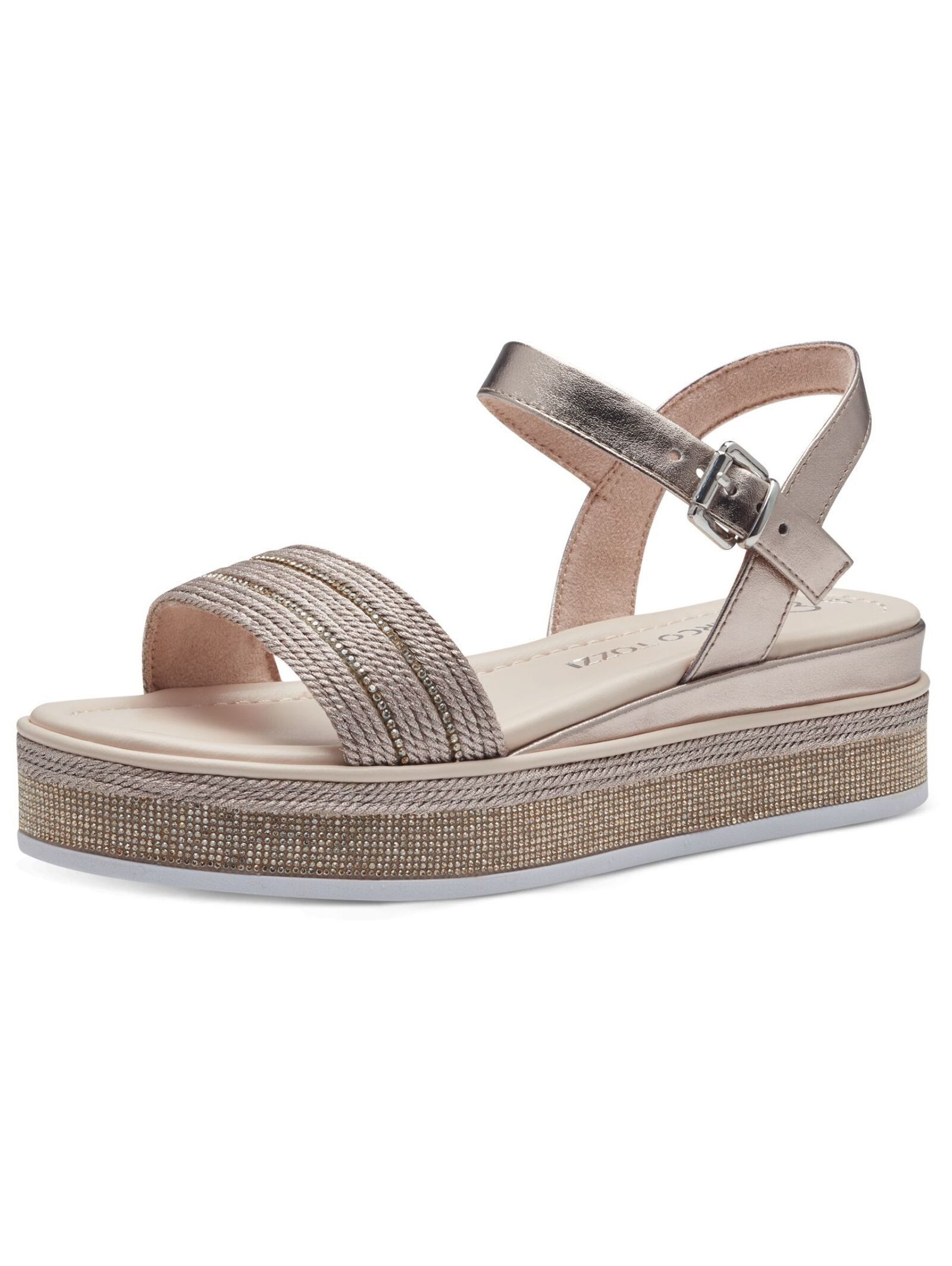 MARCO TOZZI Damen Sandalen Mit Absatz – Vegan, Verstellbar & Super Bequem Durch Feel-Me-Sohle