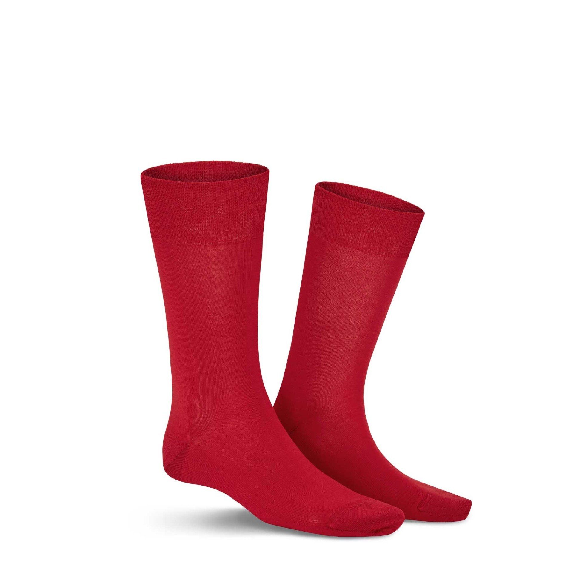 Passform KUNERT Feinste für 8410 perfekte Herren CLARK Basicsocken eine (1-Paar) Red Baumwoll-Socken