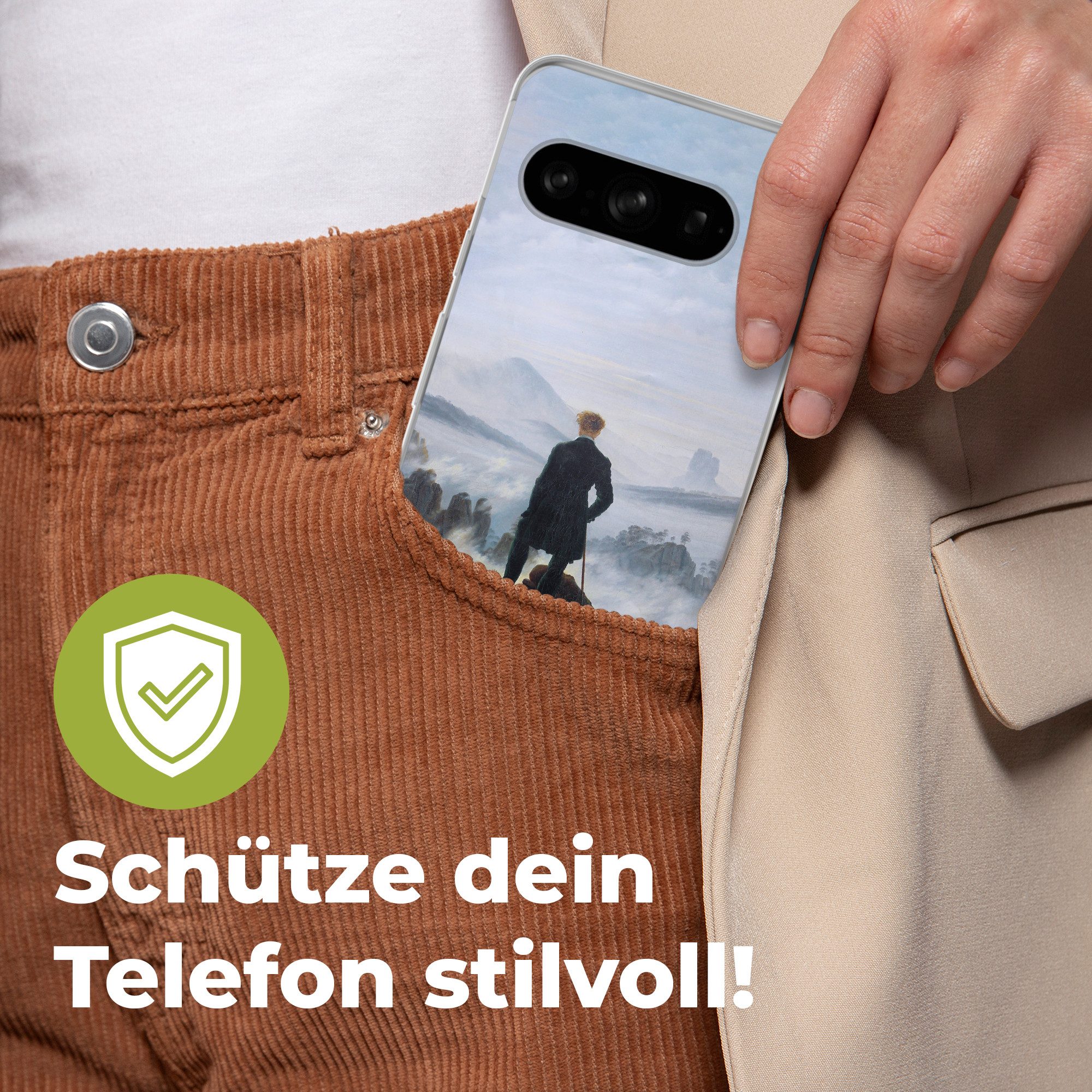 MuchoWow Handyhülle für Google Pixel 8 Pro Der Wanderer über dem Nebelmeer - Caspar David, Phone Case, Silikon, Schutzhülle Dünn