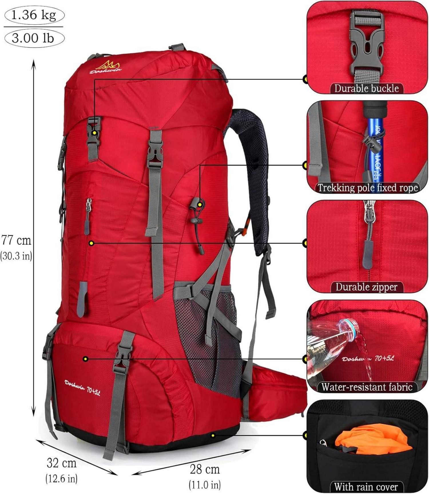 LuxusKollektion Trekkingrucksack 70L Campingrucksack Trekkingrucksack Wande günstig online kaufen