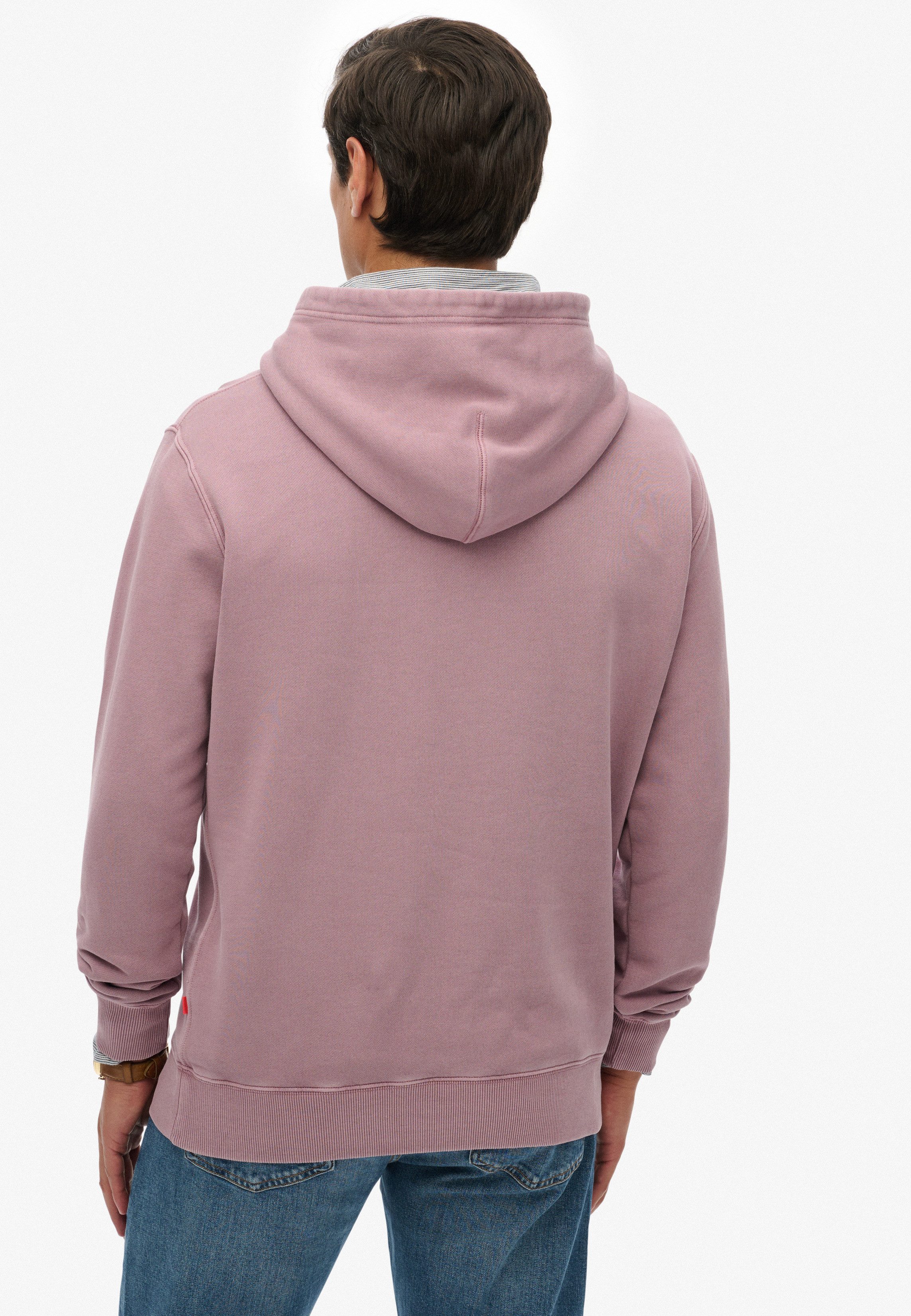 Superdry Kapuzensweatshirt MICRO LOGO HOOD aus Baumwolle und Polyester, Relaxed Fit, angeraute Sweatware