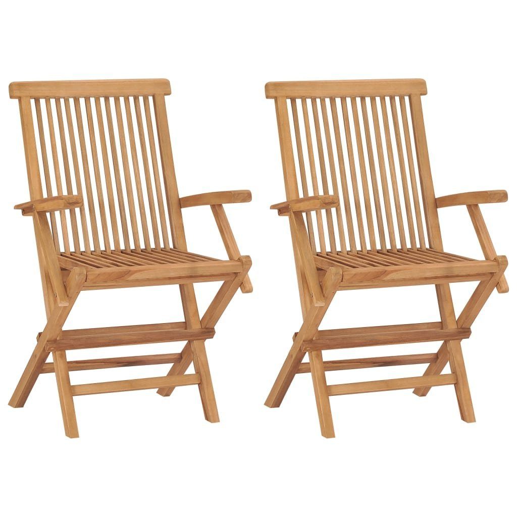 vidaXL Gartenstuhl »Klappbare Gartenstühle 2 Stk. Massivholz Teak« (2
