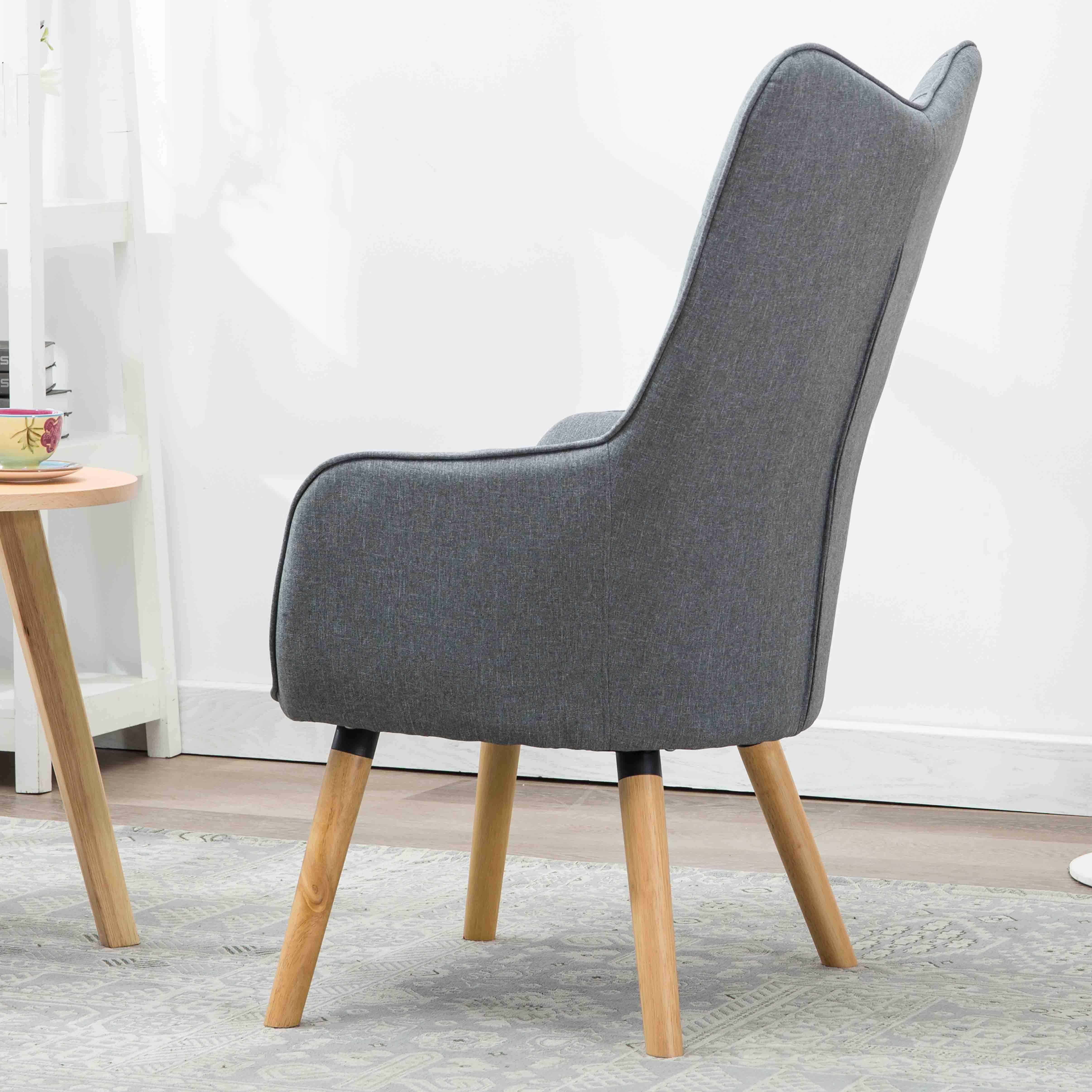 ESTEXO Sessel Fernsehsessel Relaxsessel mit Kissen Lese Stoff Polsterstuhl Grau – Bild 4 von 5