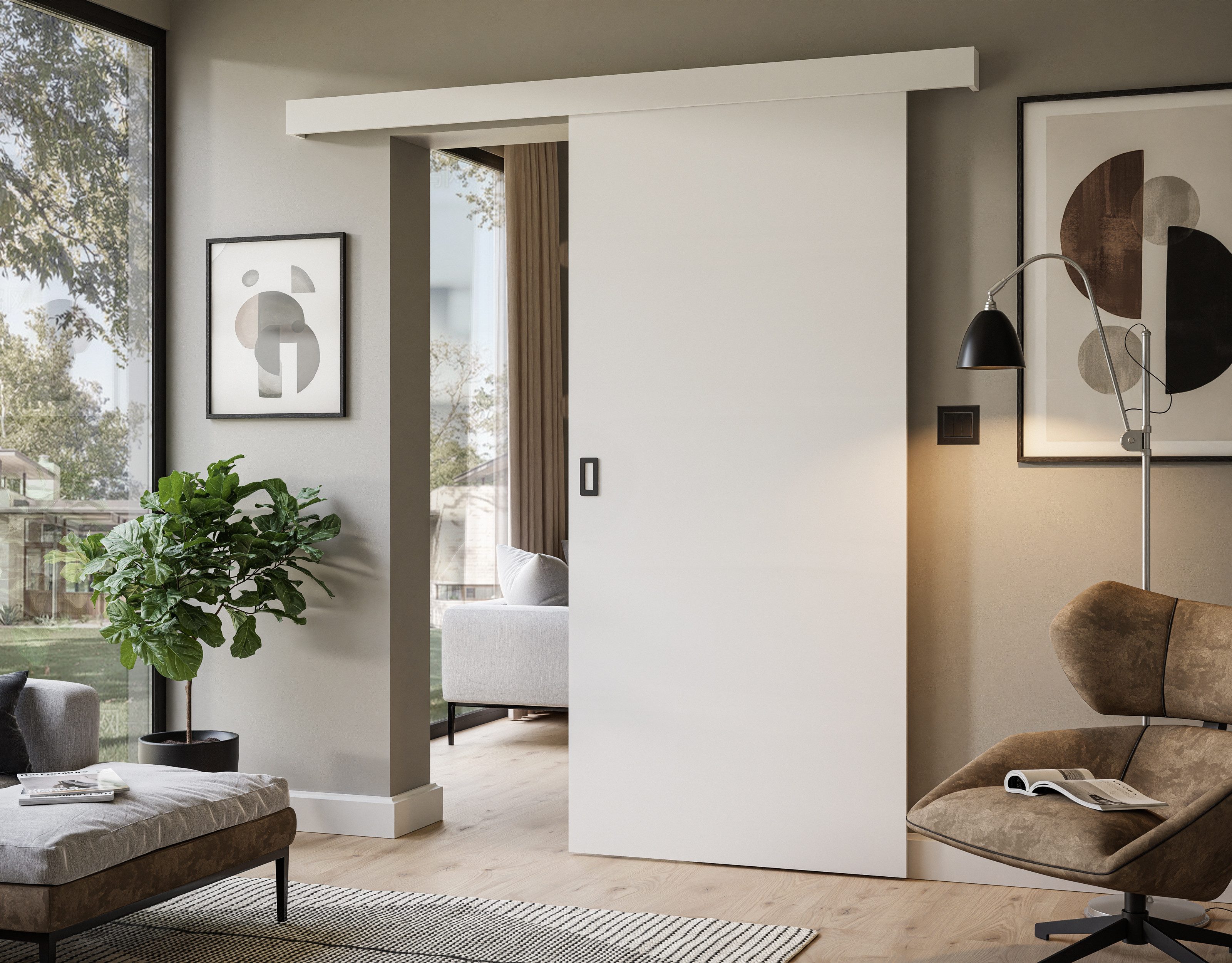 Lookway Schiebetür YORK MATT, modern und platzsparend, Breite: 96 cm