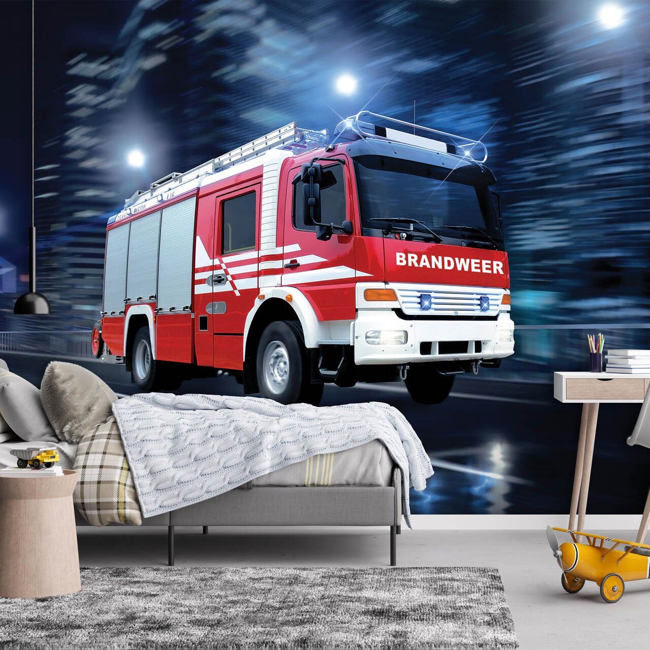 Wallarena Fototapete Kinderzimmer Jungen Feuerwehr Auto günstig online kaufen