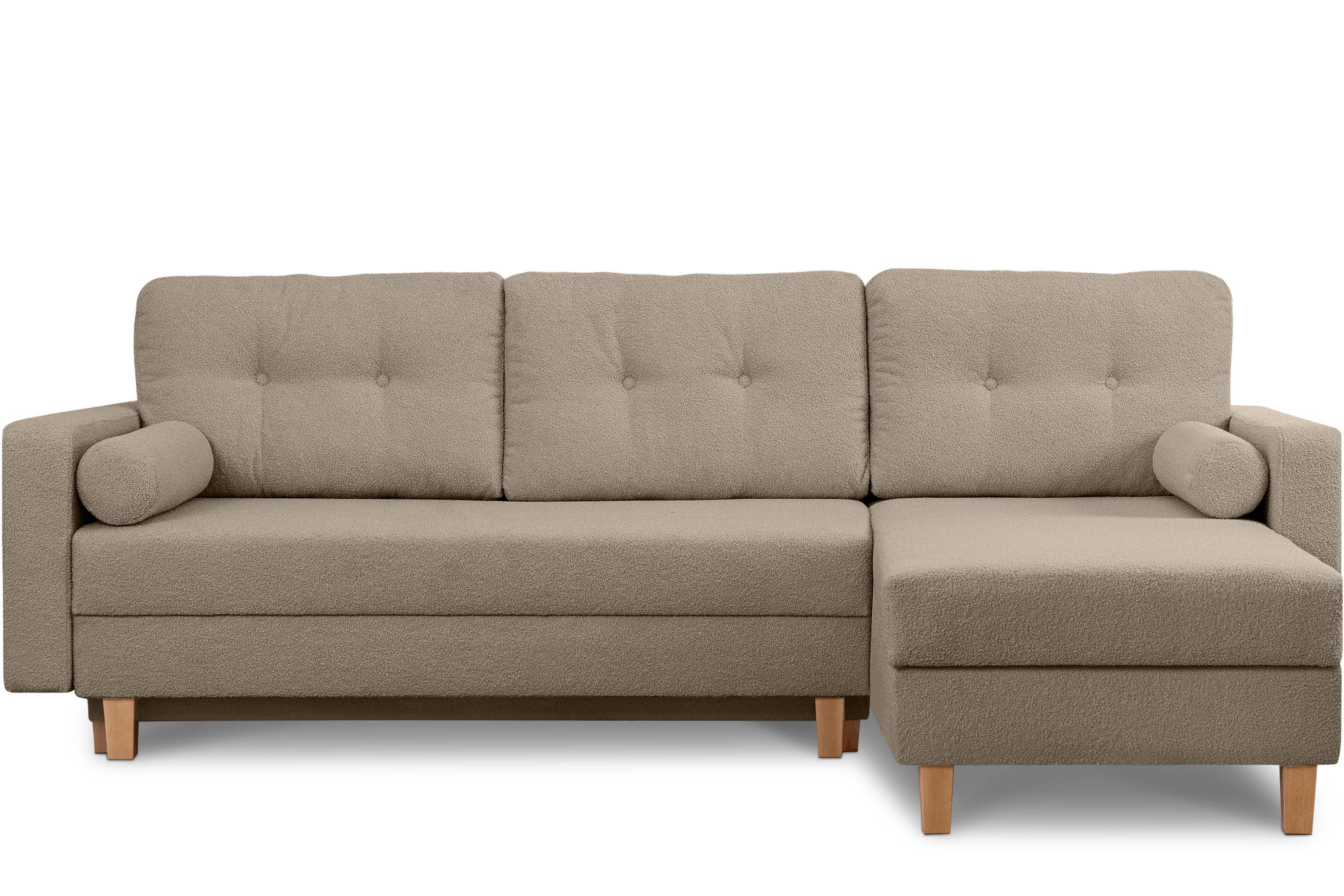KONSIMO® Ecksofa ERISO Universalecke mit Ottomane, ausziehbare Liegfläche 212x140 cm