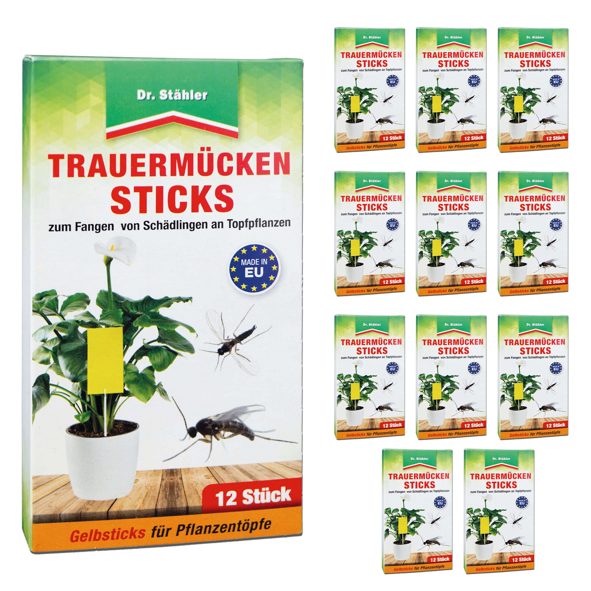 Dr. Stähler Insektenfalle Trauermücken-Sticks: Effektive Bekämpfung von Weiße Fliegen, Trauermücken-Sticks – Klebefallen für Topf- & Balkonpflanzen, giftfrei