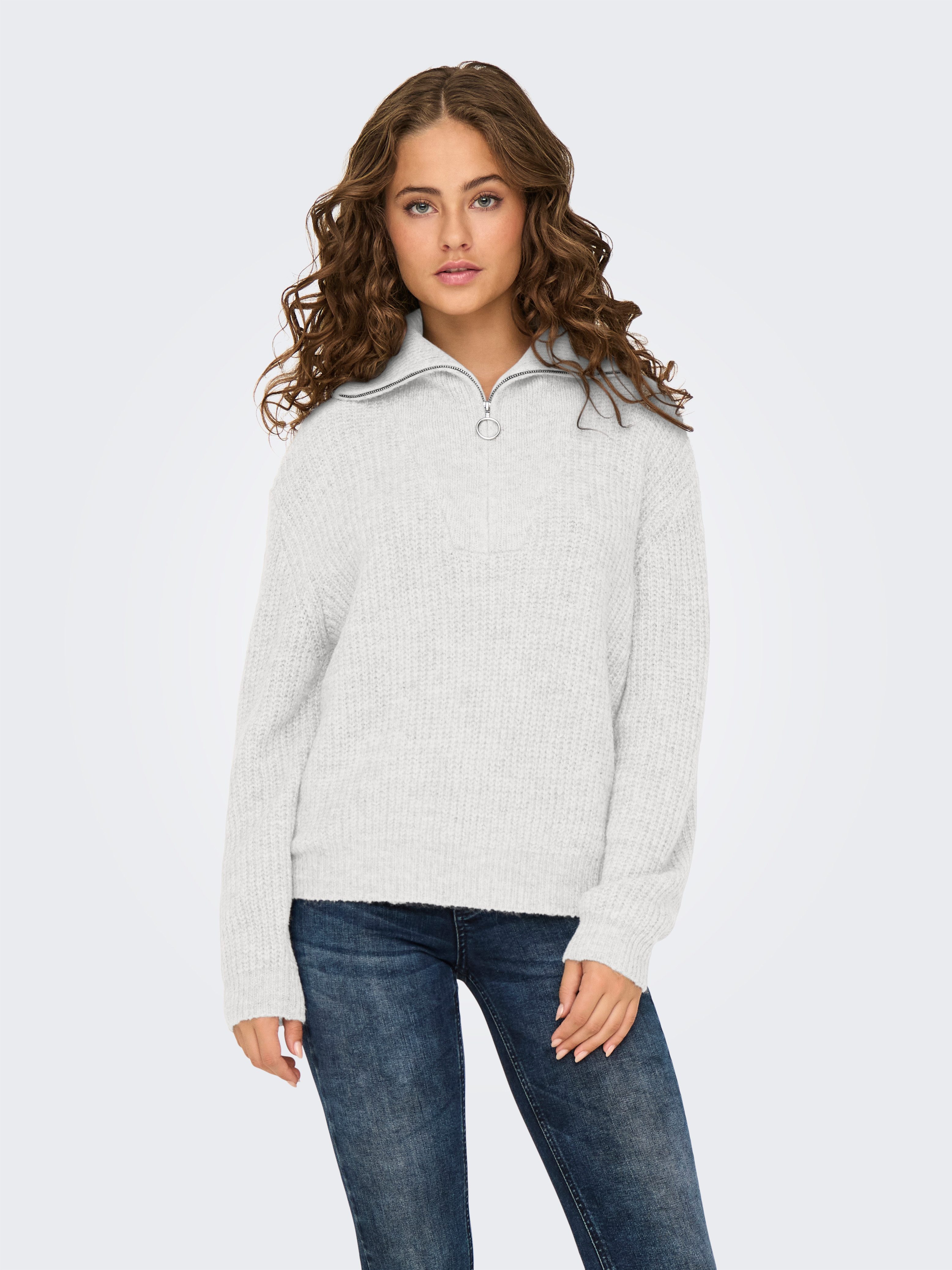 ONLY Strickpullover ONLBAKER L/S ZIP PULLOVER KNT NOOS günstig online kaufen