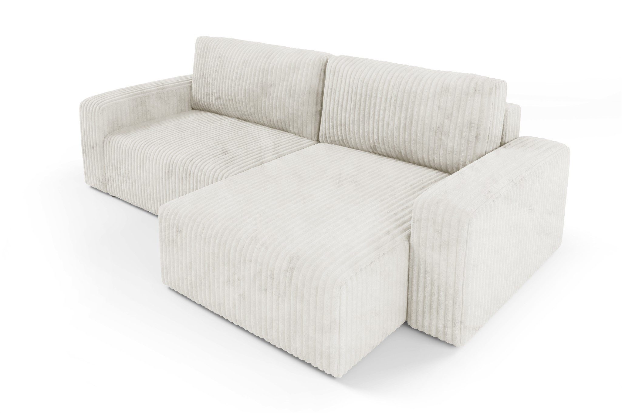 Fun Möbel Ecksofa Sofa NATALIA mit Schlaffunktion in Stoff Tilia, Rundumbezug, Ottomane Links oder Rechts