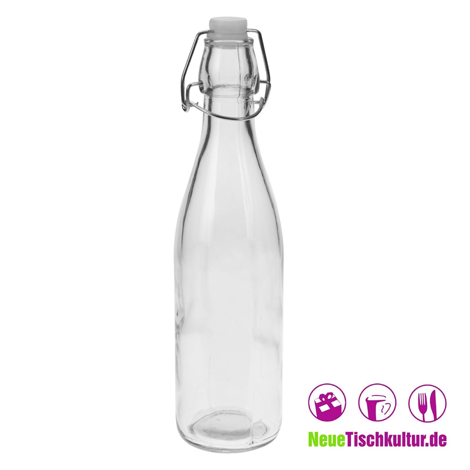 Bügelverschluss, Glasflasche mit Glas Neuetischkultur Glas