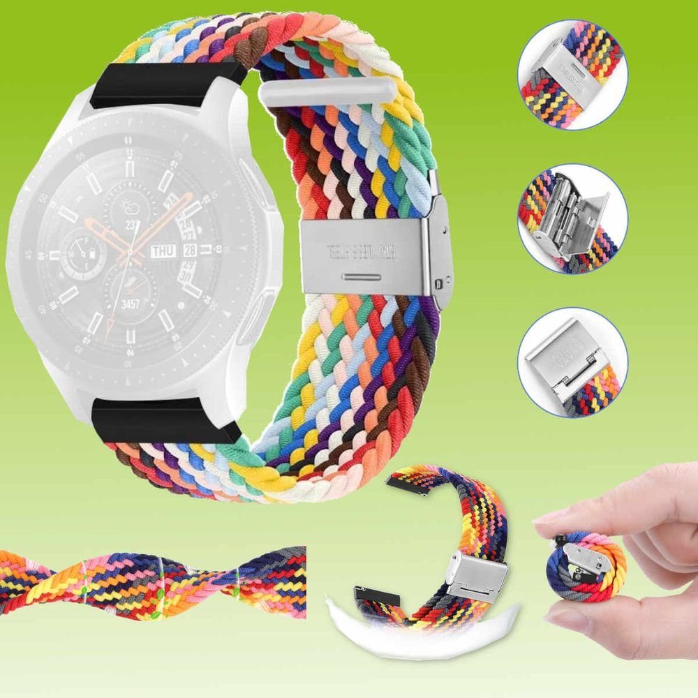 Wigento Smartwatch-Armband Für Samsung Galaxy Watch 4 und 5 20mm Uhr Nylon  Armband Ersatz Arm Band Muster 6
