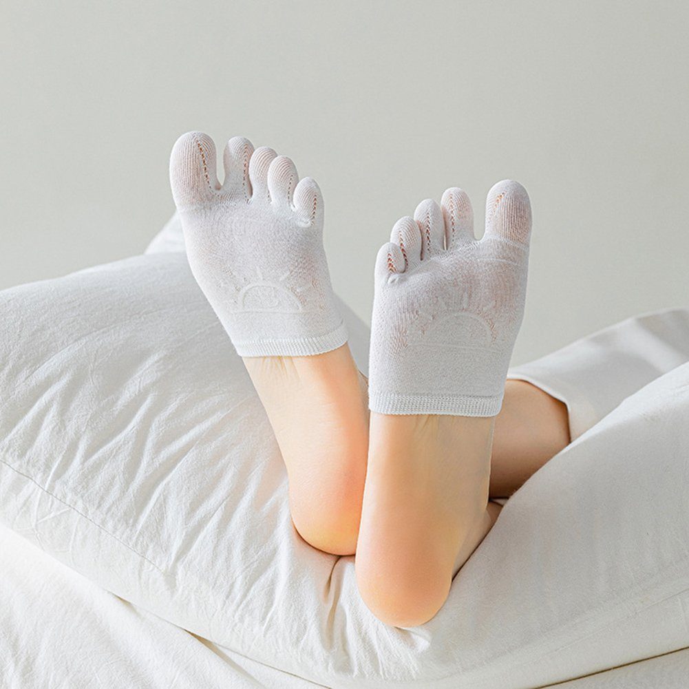 Blusmart Damen, Beige Rutschfeste Halbe Für Fünf-Finger-Socken Strümpfe Zehensocken