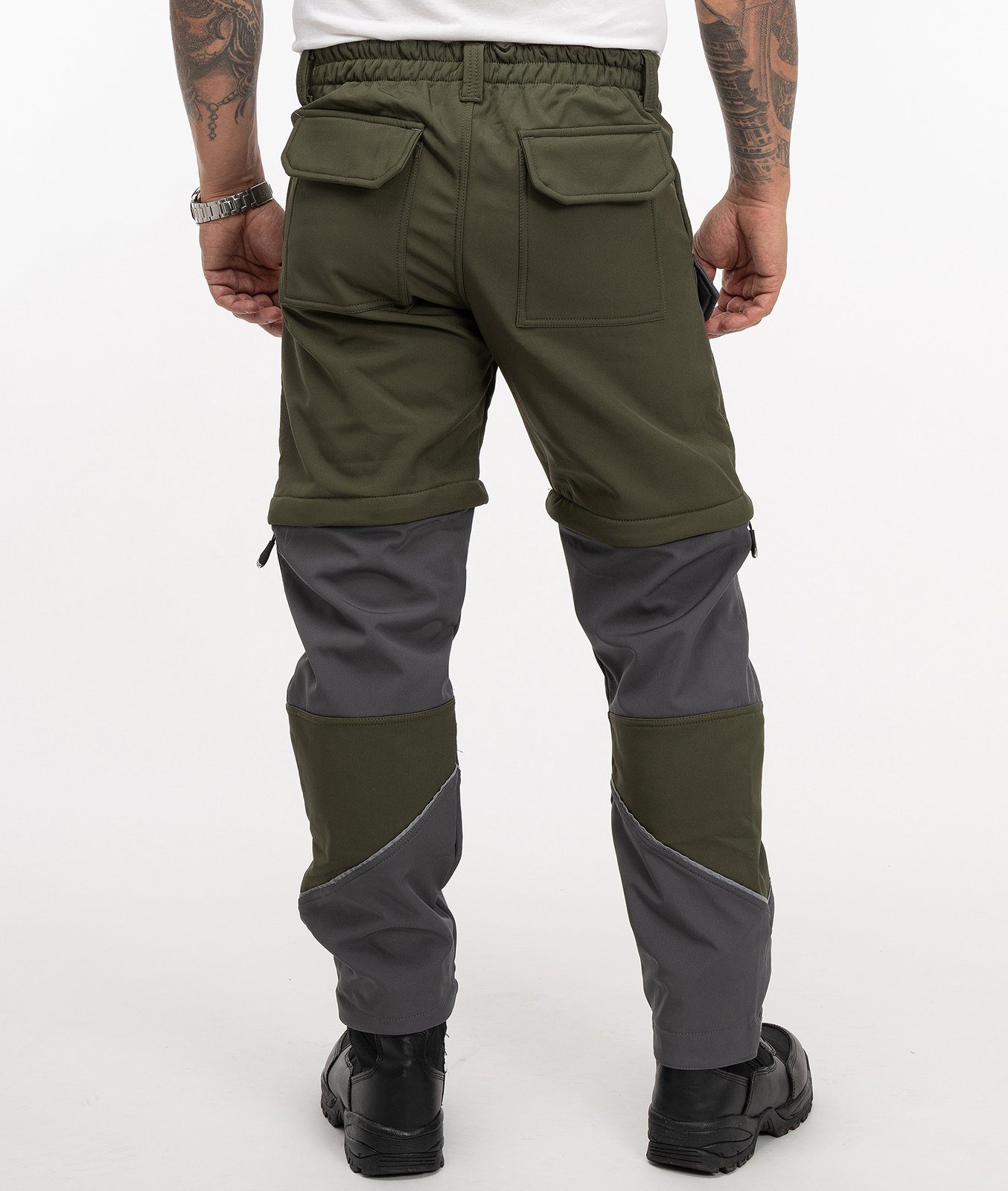 Rock Creek Softshellhose Herren Softshellhose Zipp-Off Hose Shorts H-309