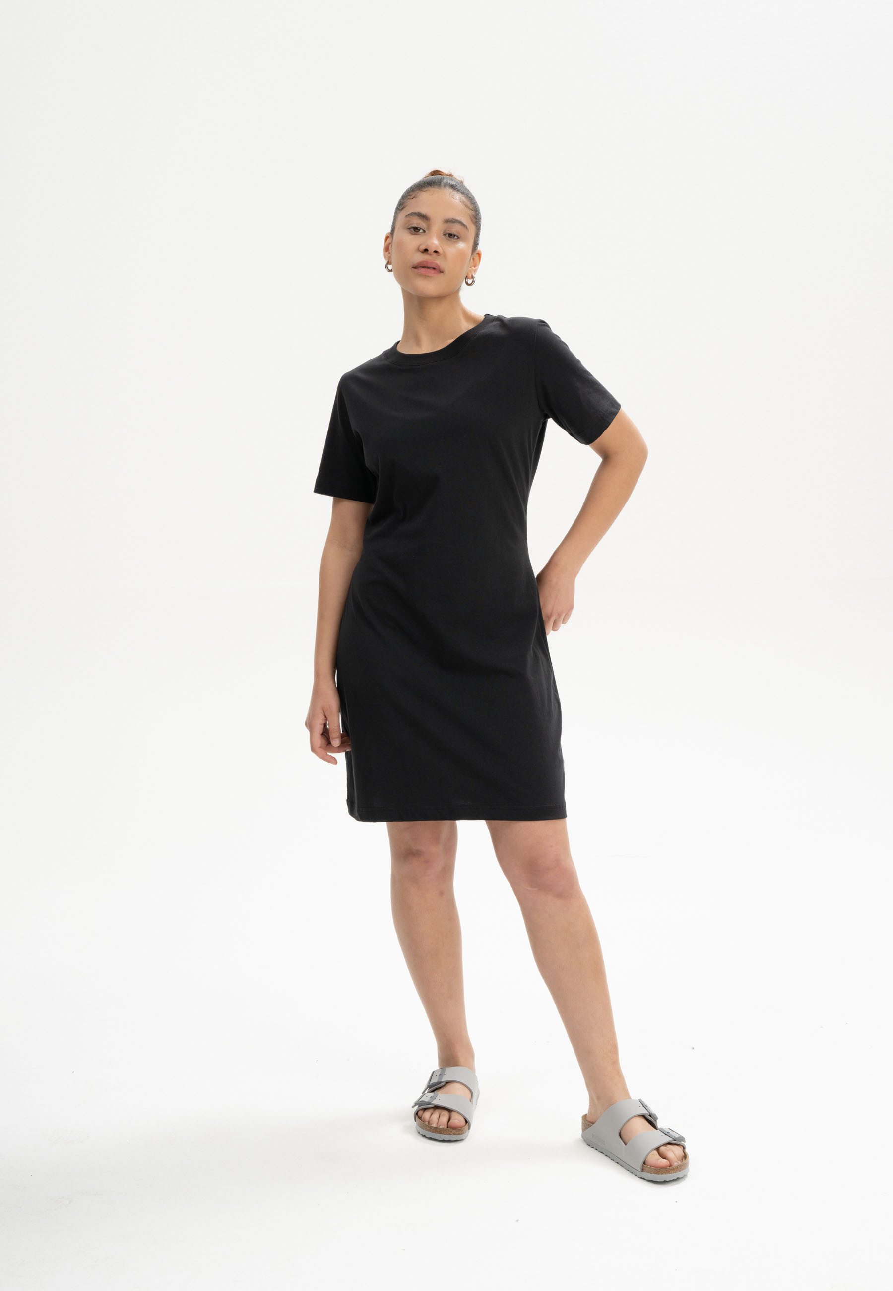 MELA Shirtkleid T-Shirt Kleid Style DARSHA Fein gerippter Kragen