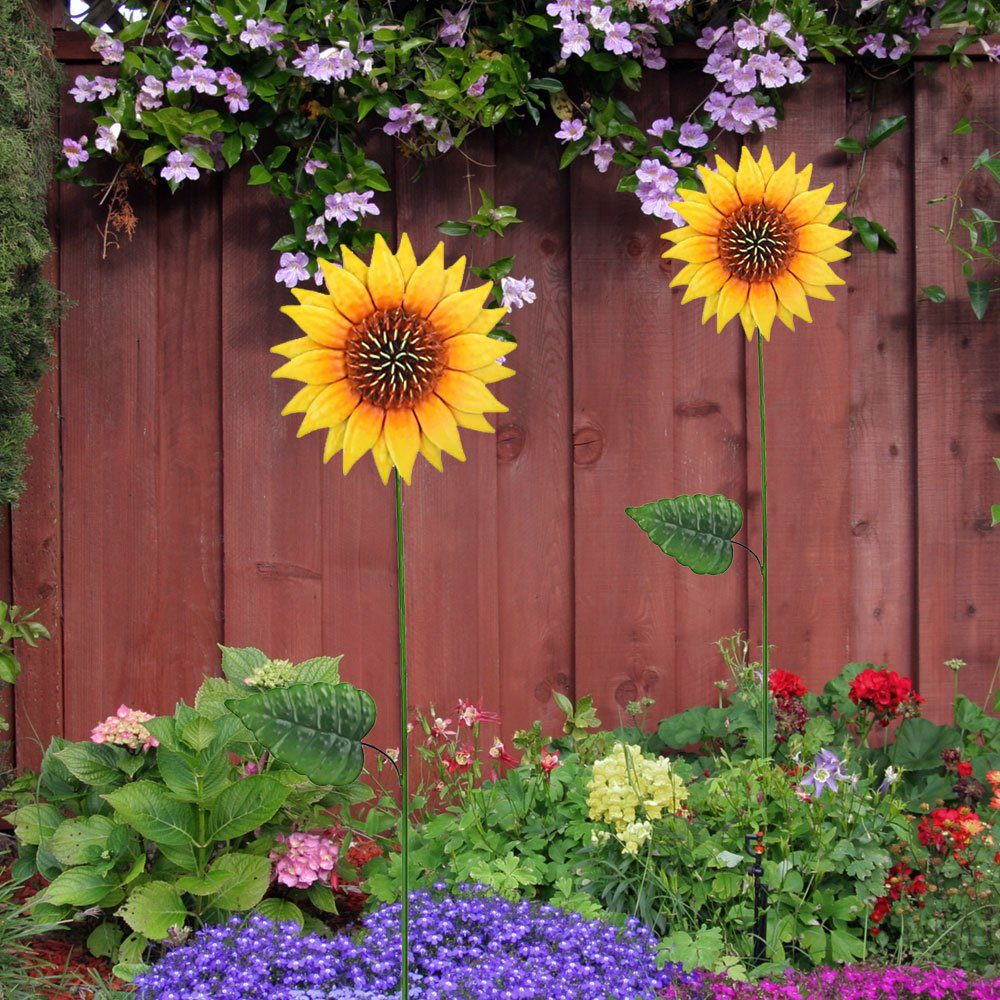 etc-shop Blumen Dekofigur, Gartenstecker Sonnenblume für Deko Blume draußen Gartendeko