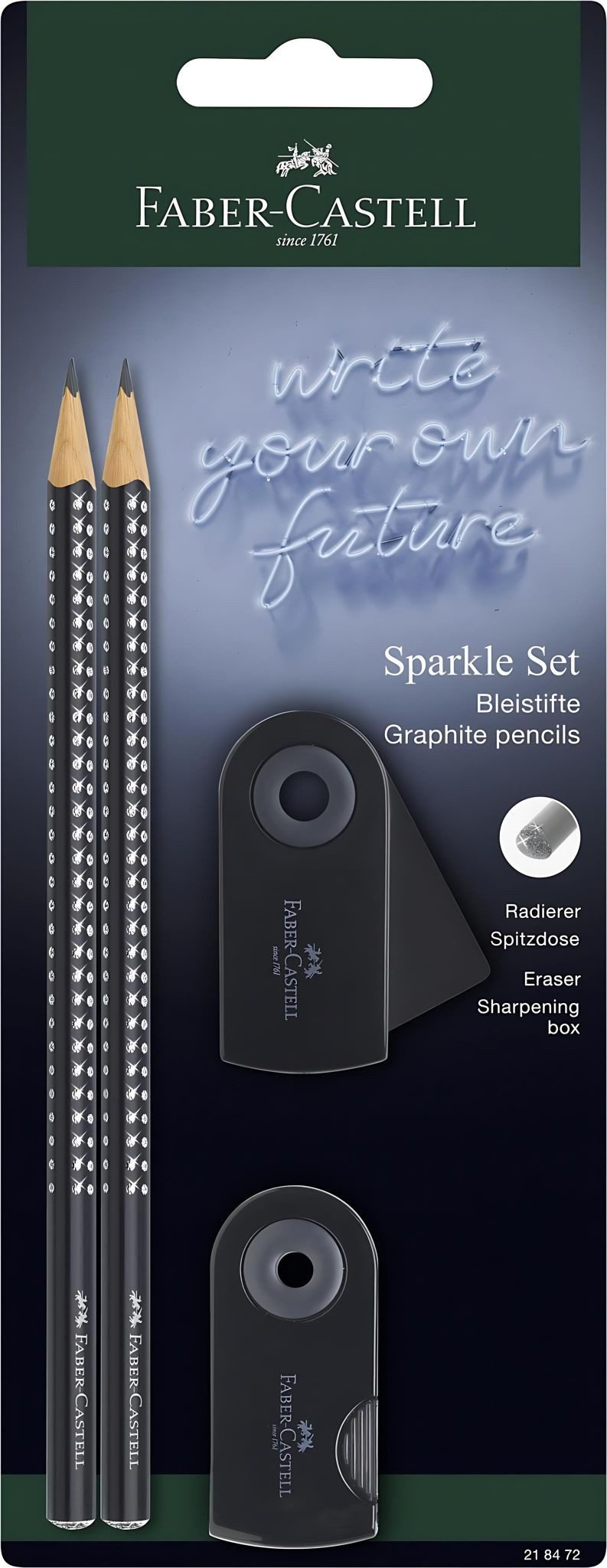 Faber-Castell Bleistift Faber Castell Bleistiftset Sparkle 2 Bleist B Rad+Sp black