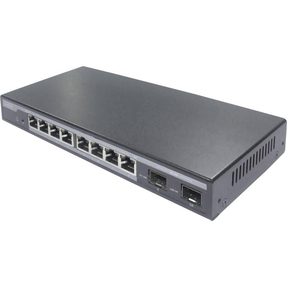 Digitus 8-Port Gigabit PoE-Switch + 2 SFP, Level 2 Netzwerk-Switch