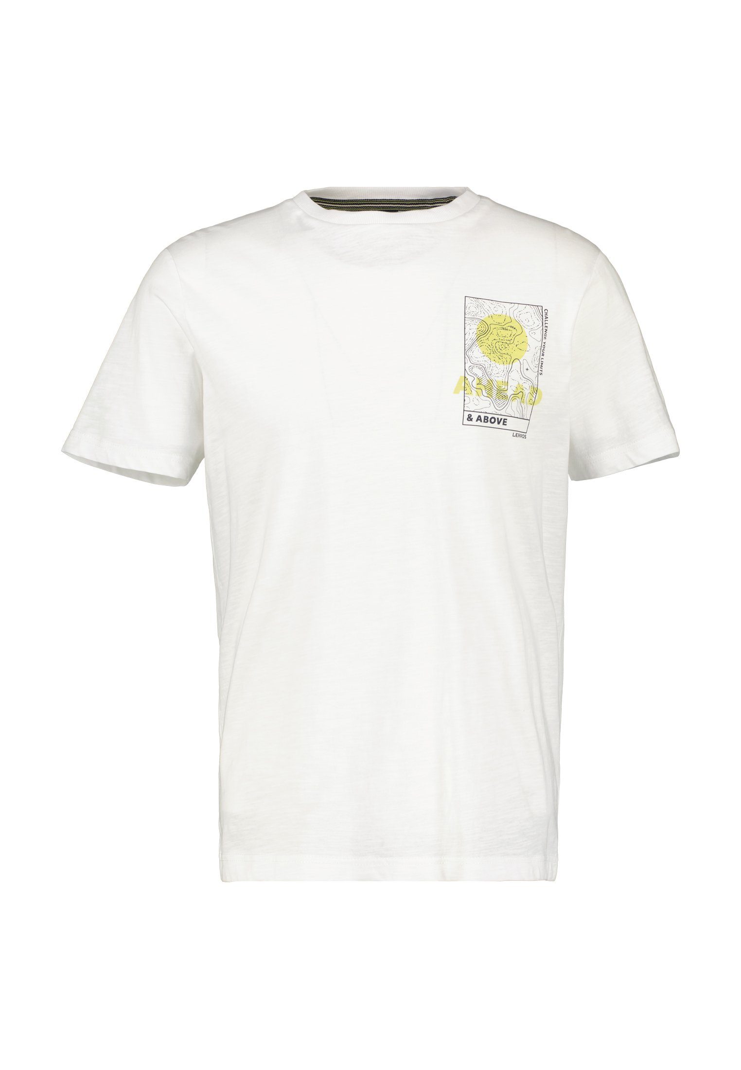 Print T-Shirt Brust T-Shirt, LERROS linker auf LERROS WHITE