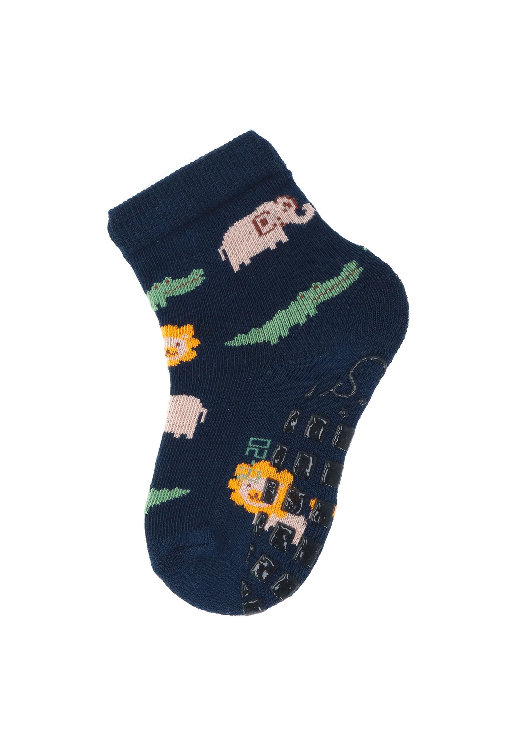 Sterntaler® ABS-Socken ABS Socken 2er-Pack Safari (2-Paar, 2er-Pack) ABS-Söckchen 2er-Pack, Safari- & Ringel-Motiv, Vollplüsch-Innensohle