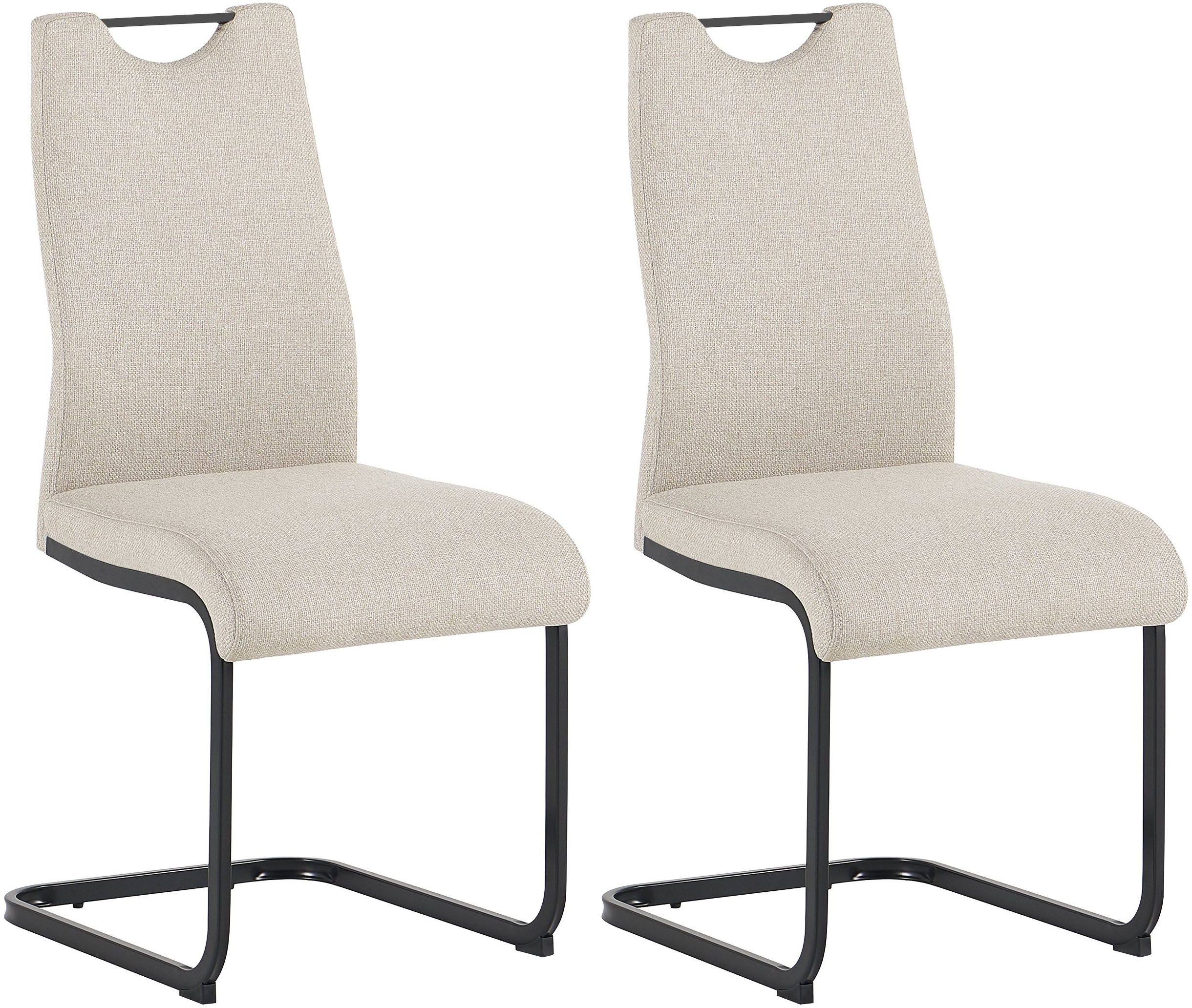 byLIVING Freischwinger CAPRI (Set, 2 St), Webstoff, bis 110 kg, Schaumstoff, Schwingstuhlgestell, mit Griff