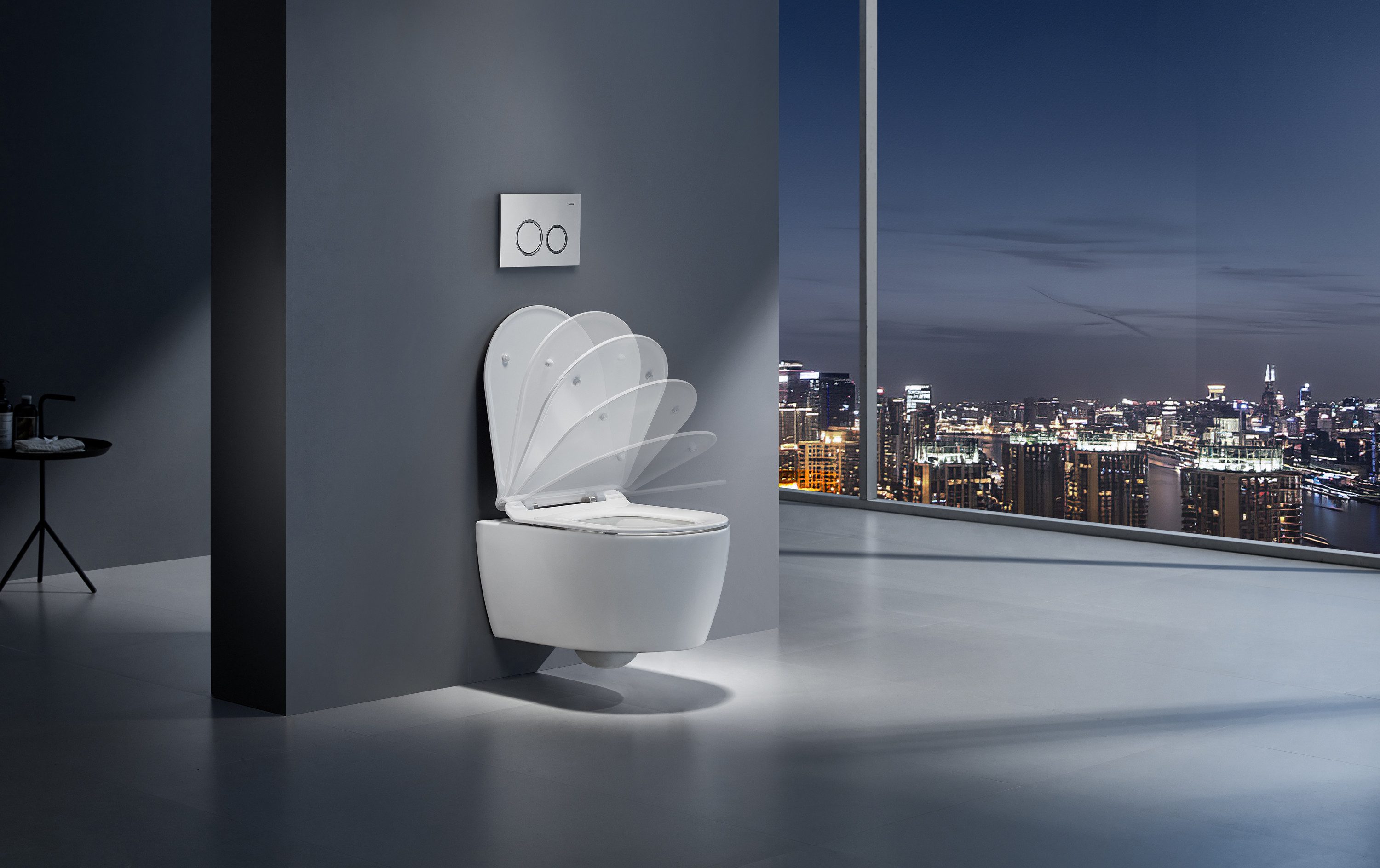 NEG Tiefspül-WC NEG Hänge-WC Uno55T 360° mit Tornad00 Spülung, Wandmontage, Verdeckte Montage