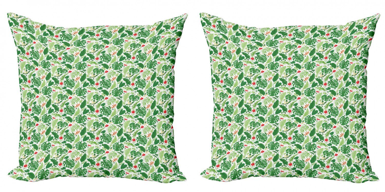 Kissenbezüge Modern Accent Doppelseitiger Digitaldruck, Abakuhaus (2 Stück), Botanisch Tropisch Flora