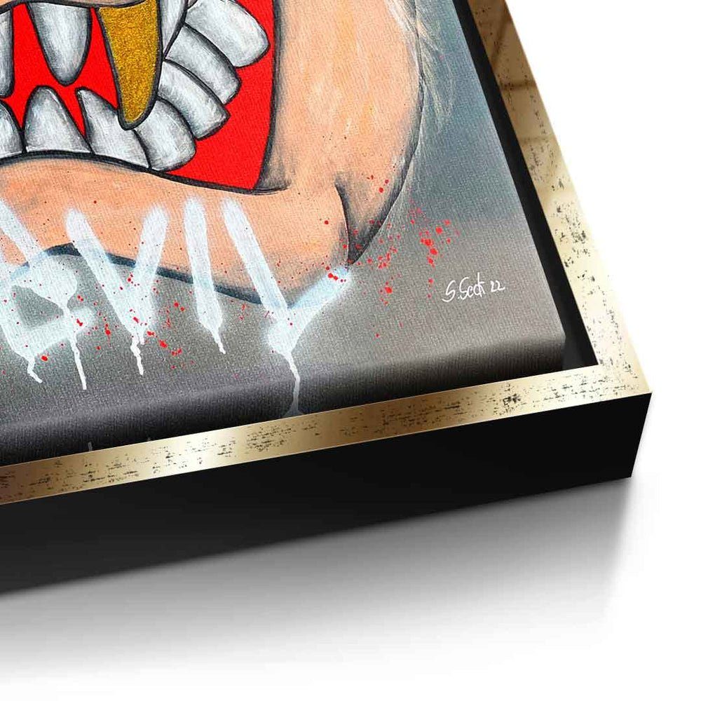 Kater DOTCOMCANVAS® Maus devil Karlo silberner Rahmen Leinwandbild Inside Micky Devil, quadratisch Leinwandbild inside