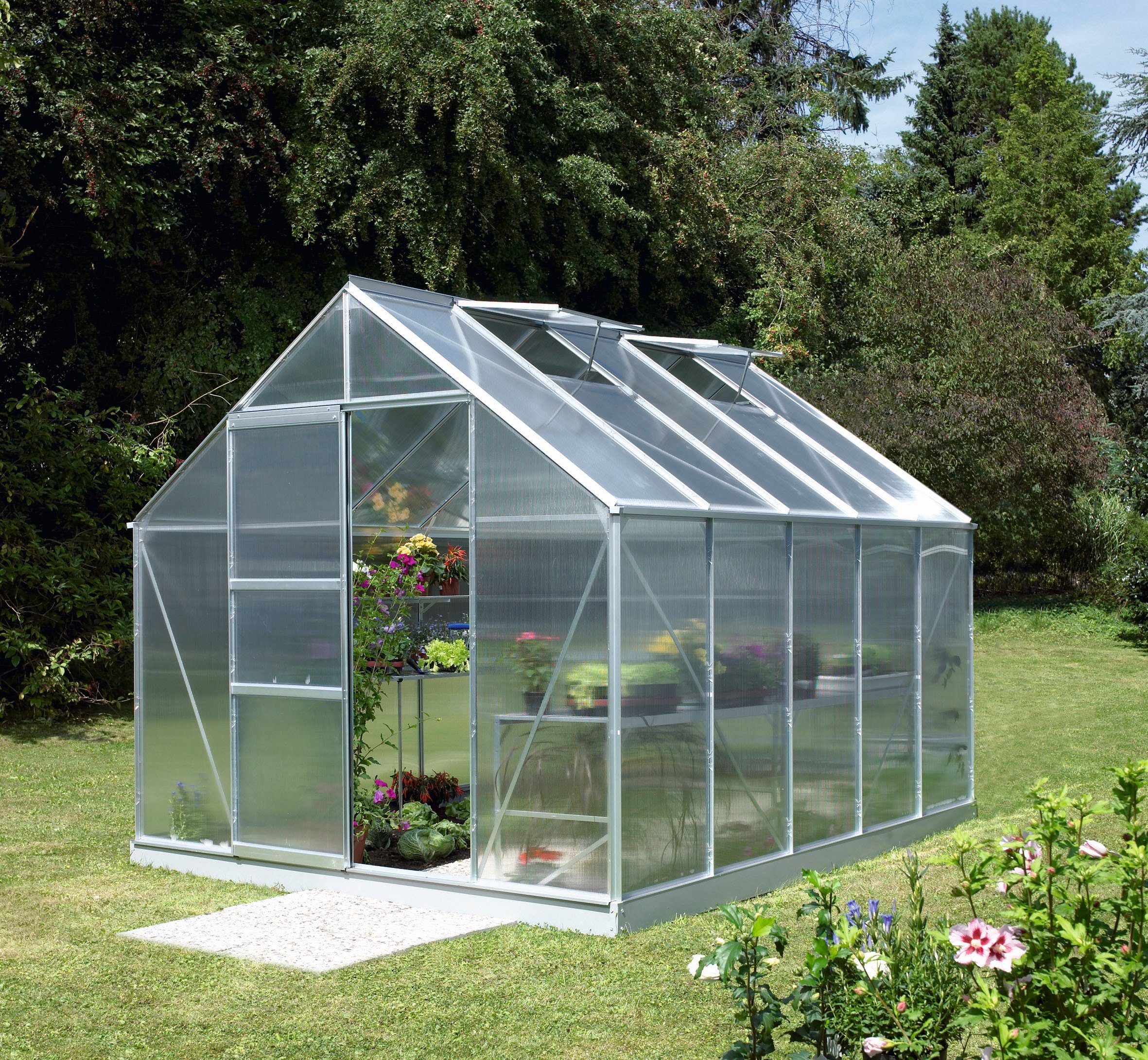 VITAVIA Gewächshaus Set »Merkur 8300«, BxTxH 254x317x230 cm, silber, 4