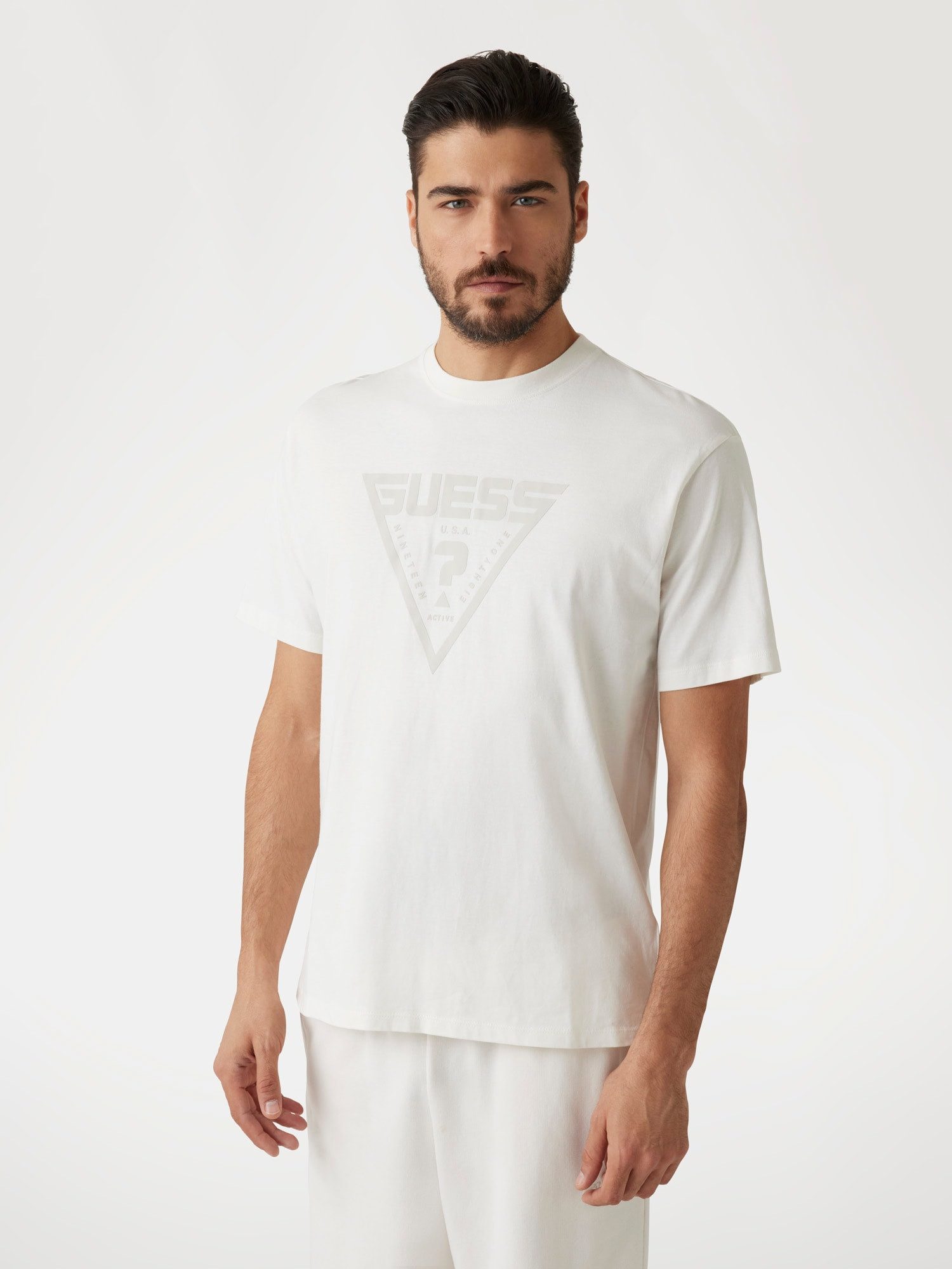 Guess T-Shirt AZHA Rundhalsausschnitt, Regular Fit, Logodruck