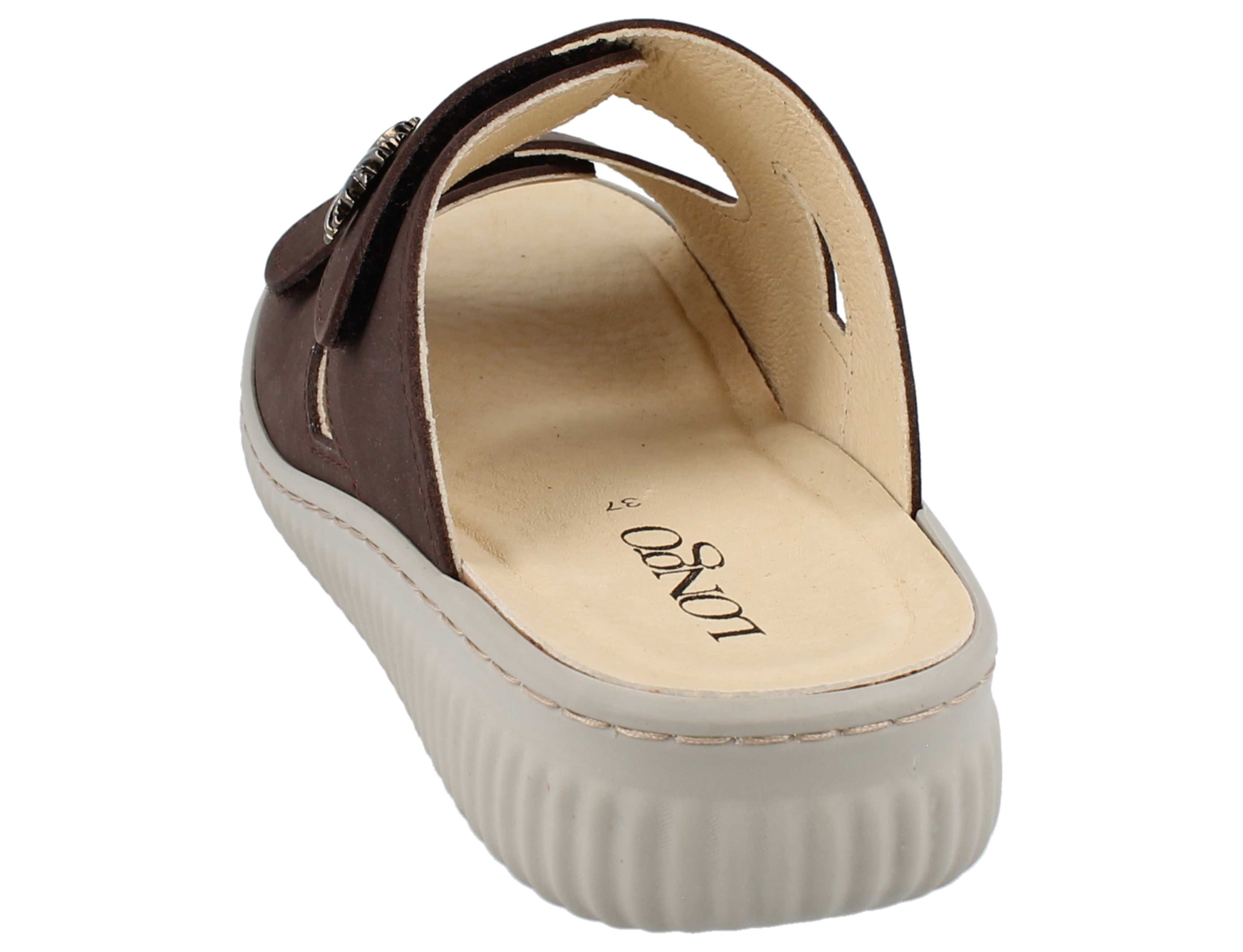 Longo LONGO Damen Pantolette braun choco Nubukleder - Größe: 41 Pantolette Wechselfußbett
