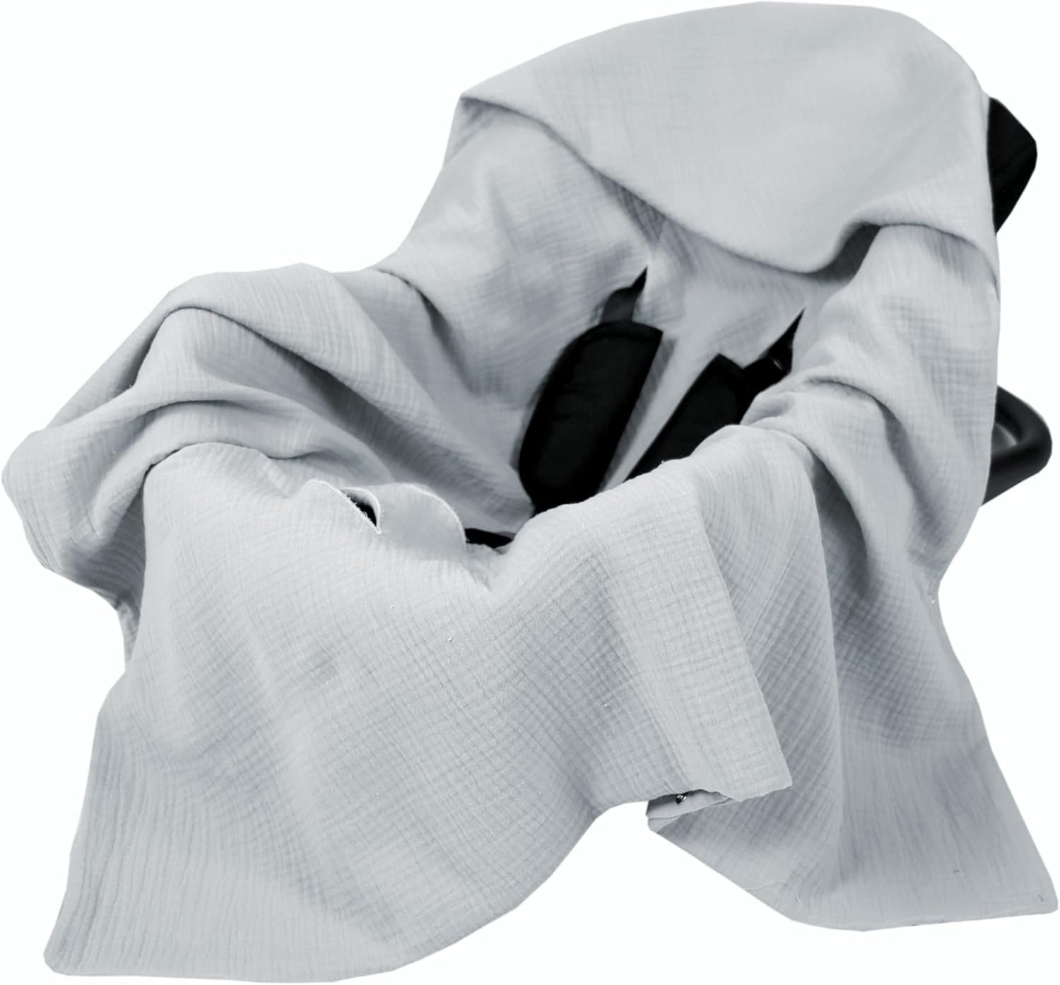 Babyschale Einschlagdecke mit Kapuze 90x90 cm Musselin Baumwolle für Autositz