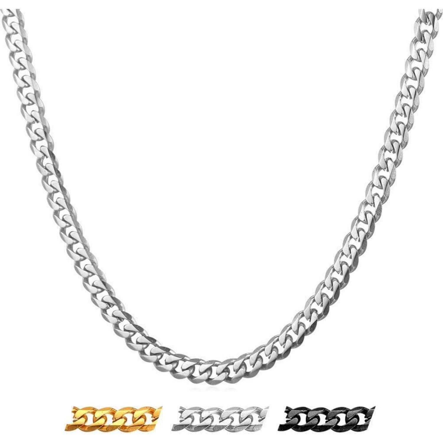 LuxusKollektion Panzerkette Panzerkette Damen Herren Edelstahl Silber 3mm 51cm