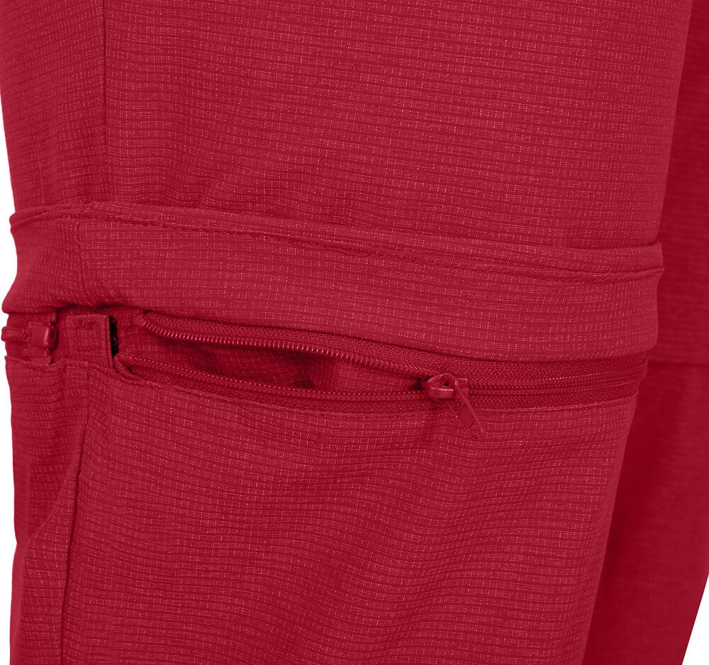 Bergson Outdoorhose LEBIKO Zipp-Off Herren Wanderhose, robust, elastisch, Langgrößen, rot – Bild 5 von 5