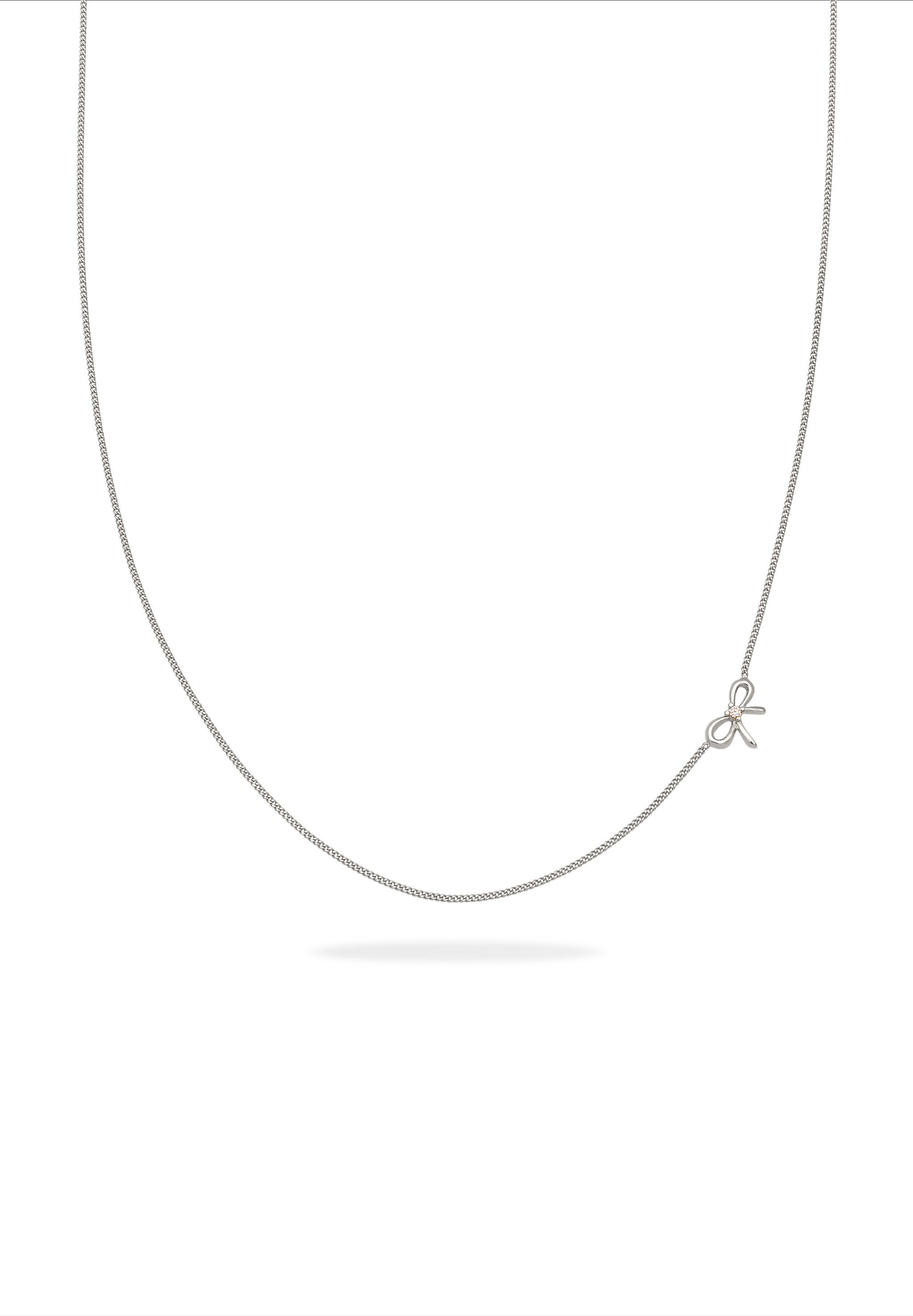 Valentinstagsgeschenk Elli Choker Choker Schleife Zirkonia Weiß 925 Sterling Silber, silberfarben, Silber