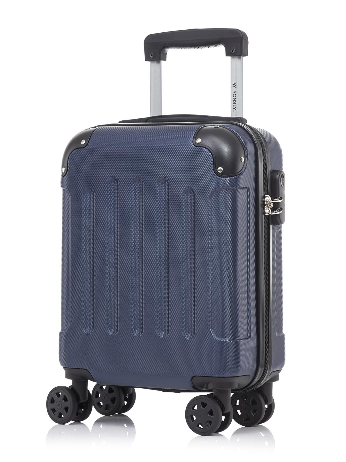 YONSLY Hartschalen-Trolley Hartschalen-Koffer Trolley 360° Rollen, robuster Reisekoffer, 4 Rollen, mit Zahlenschloss, für Business und Urlaub 46/55/66/76 cm