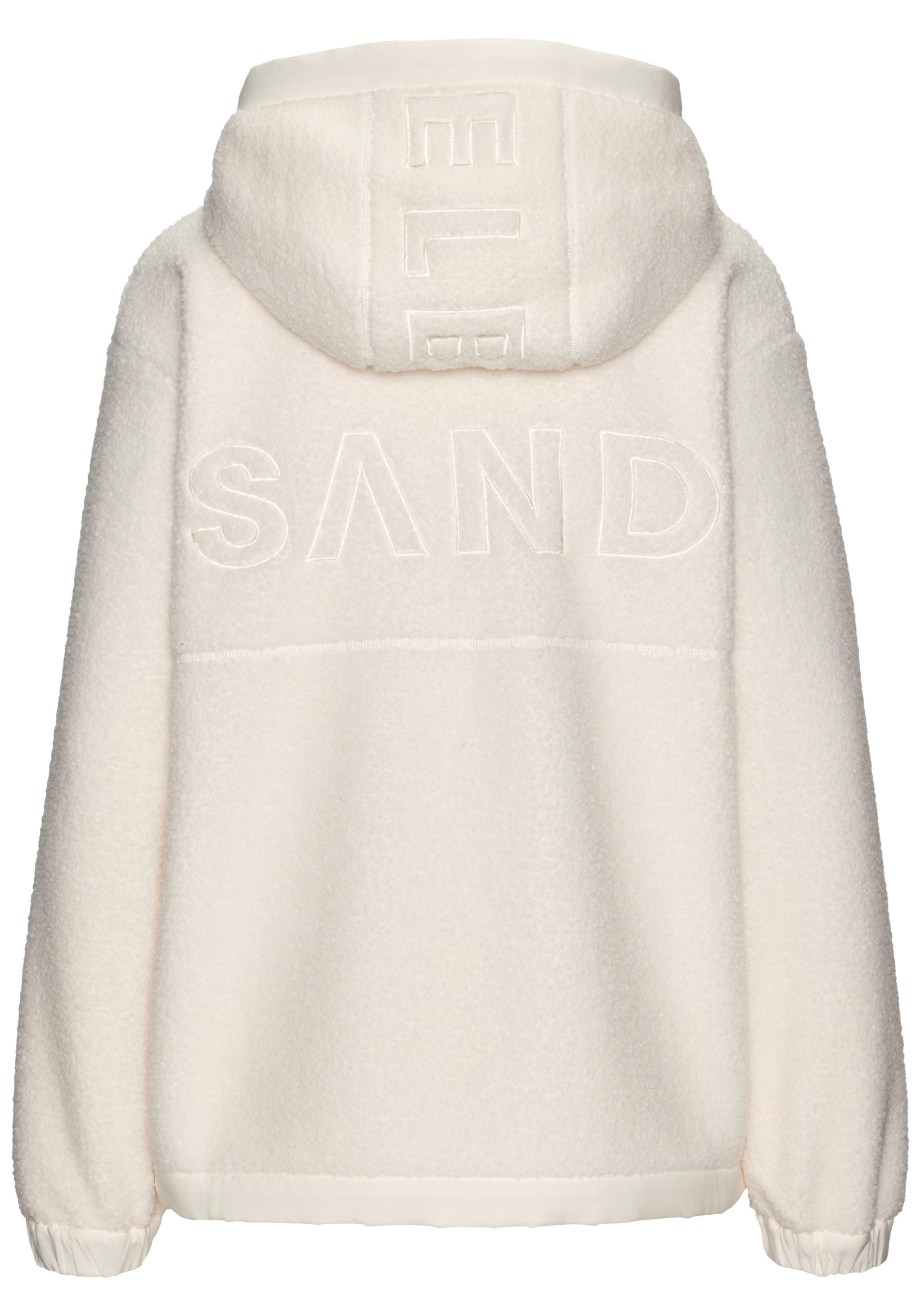 Elbsand Fleecejacke Übergangsjacke aus Teddy-Fleece mit verstellbarer Kapuze