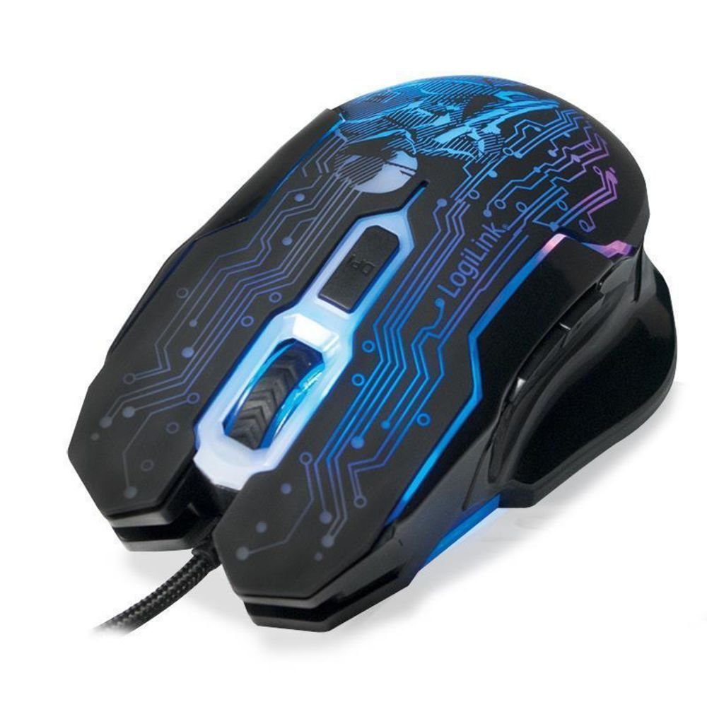 LogiLink ID0137 Gaming-Maus (kabelgebunden, DPI einstellbar bis 2400dpi RGB-Beleuchtung, schwarz)