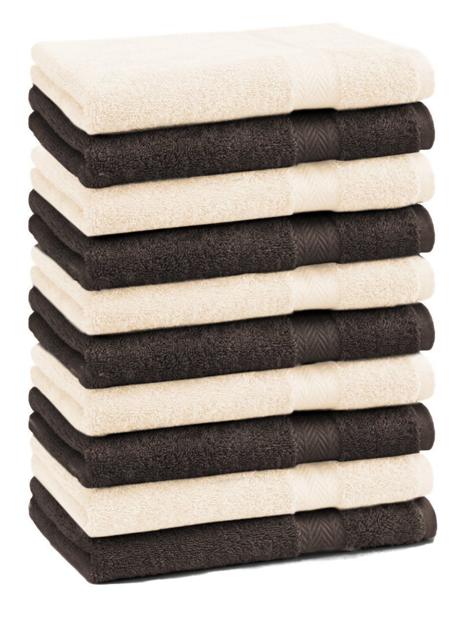 Farbe Gästetuch-Set cm Baumwolle Baumwolle beige, 100% Gästehandtücher Gästehandtücher 100% Betz Stück 10 dunkelbraun und Premium 30x50